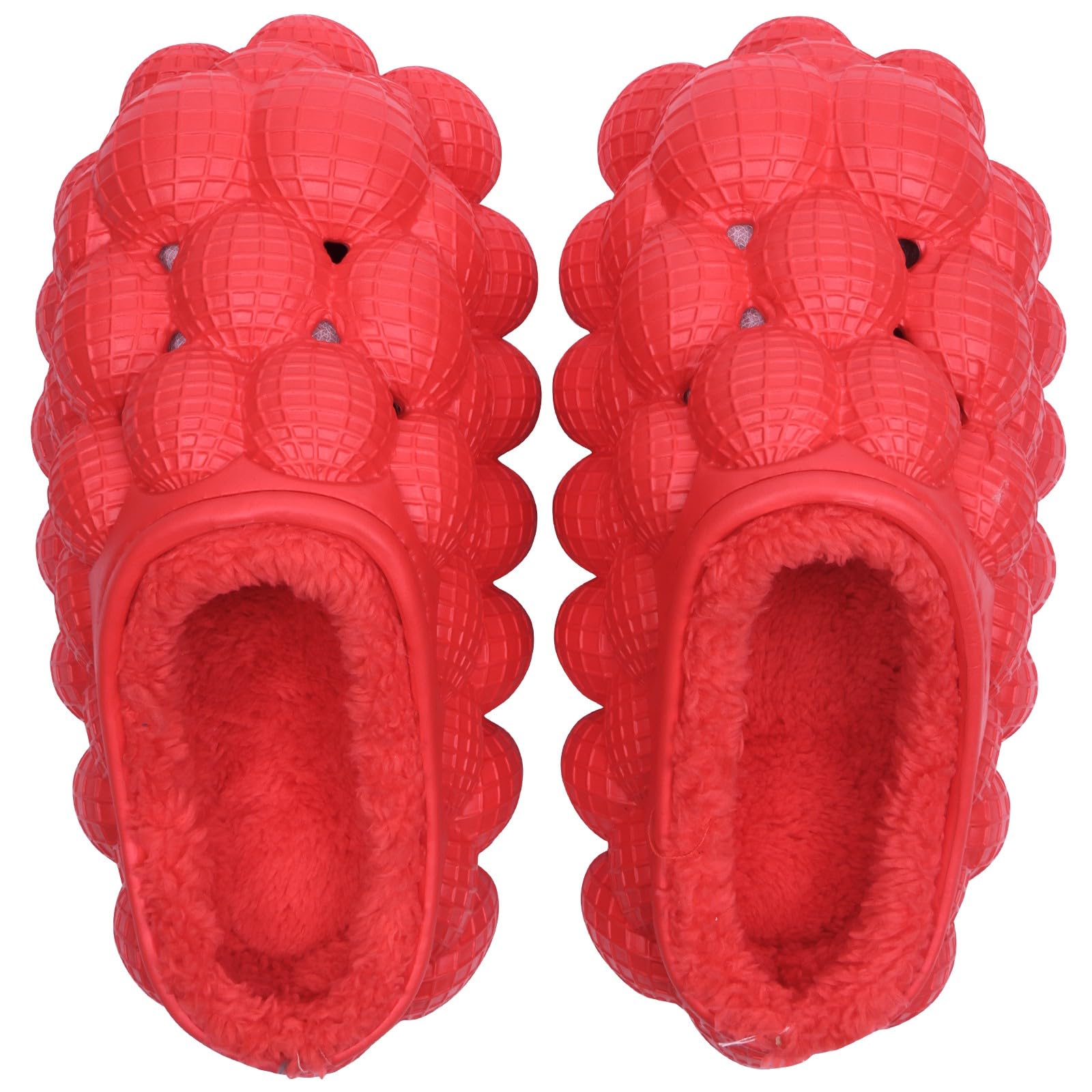 Furry Bubble Slides for Women & Men - Winter Warm Plush Lined Slippers with Thick Sole | Cozy Indoor House Shoes for Bedroom, Lounge & Home Comfort