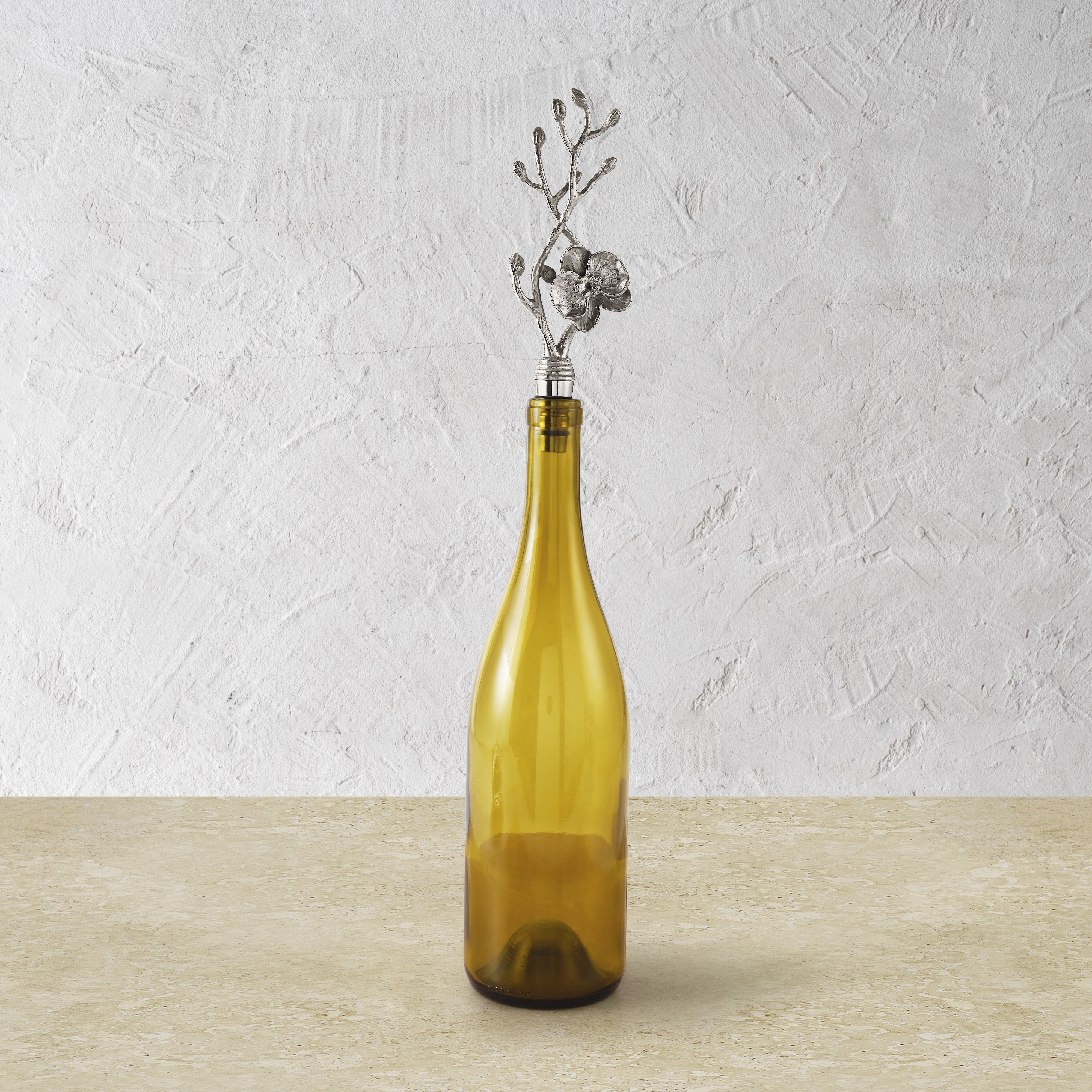 Elegant White Orchid Wine Stopper - Premium Glass Wine Bottle Sealer for Champagne & Sparkling Wine - Perfect for Gifts, Parties & Home Bar Accessories