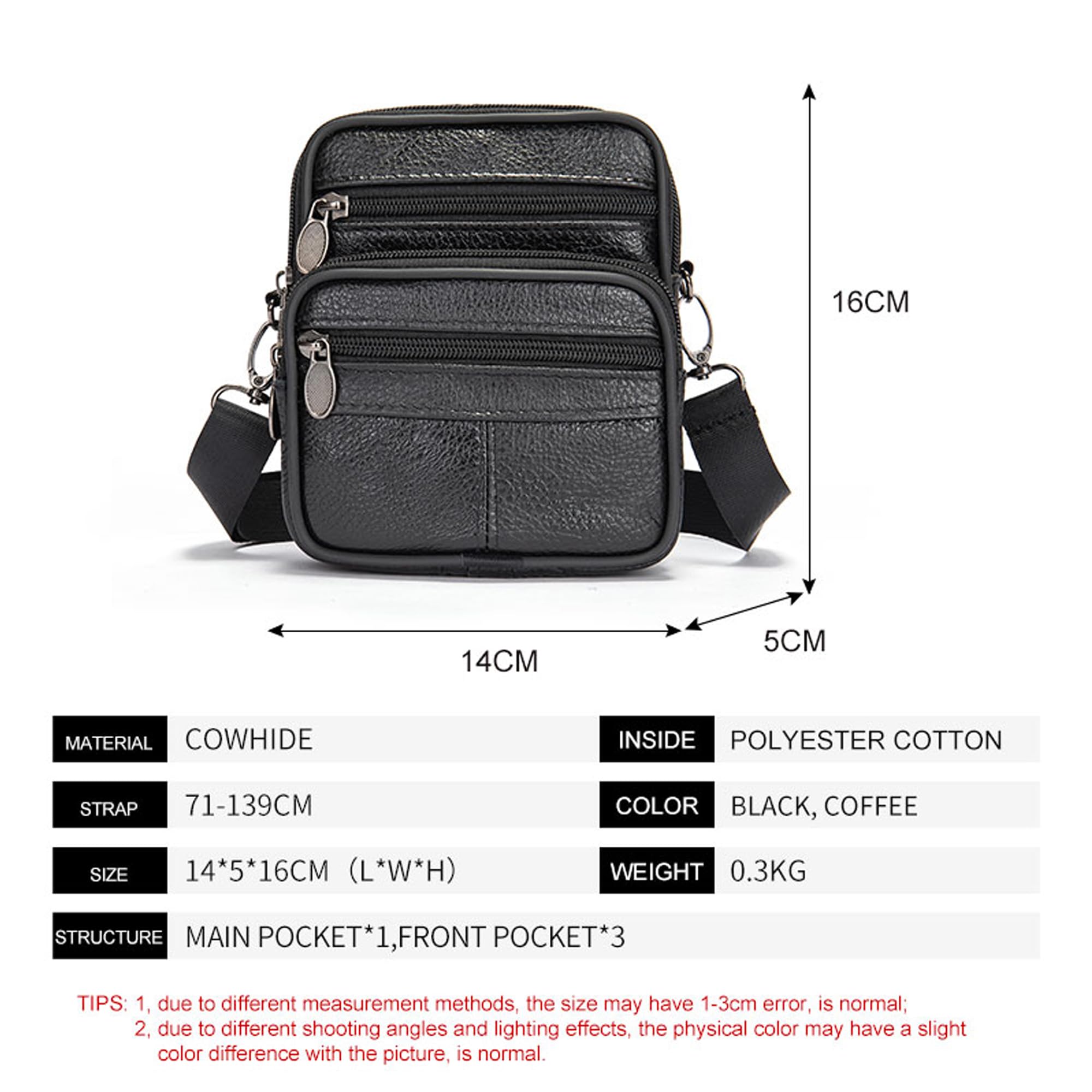Leather Shoulder Holster for Phone - Men's Crossbody Bag for Smartphone & Mini Tablet - Perfect for Travel & Work