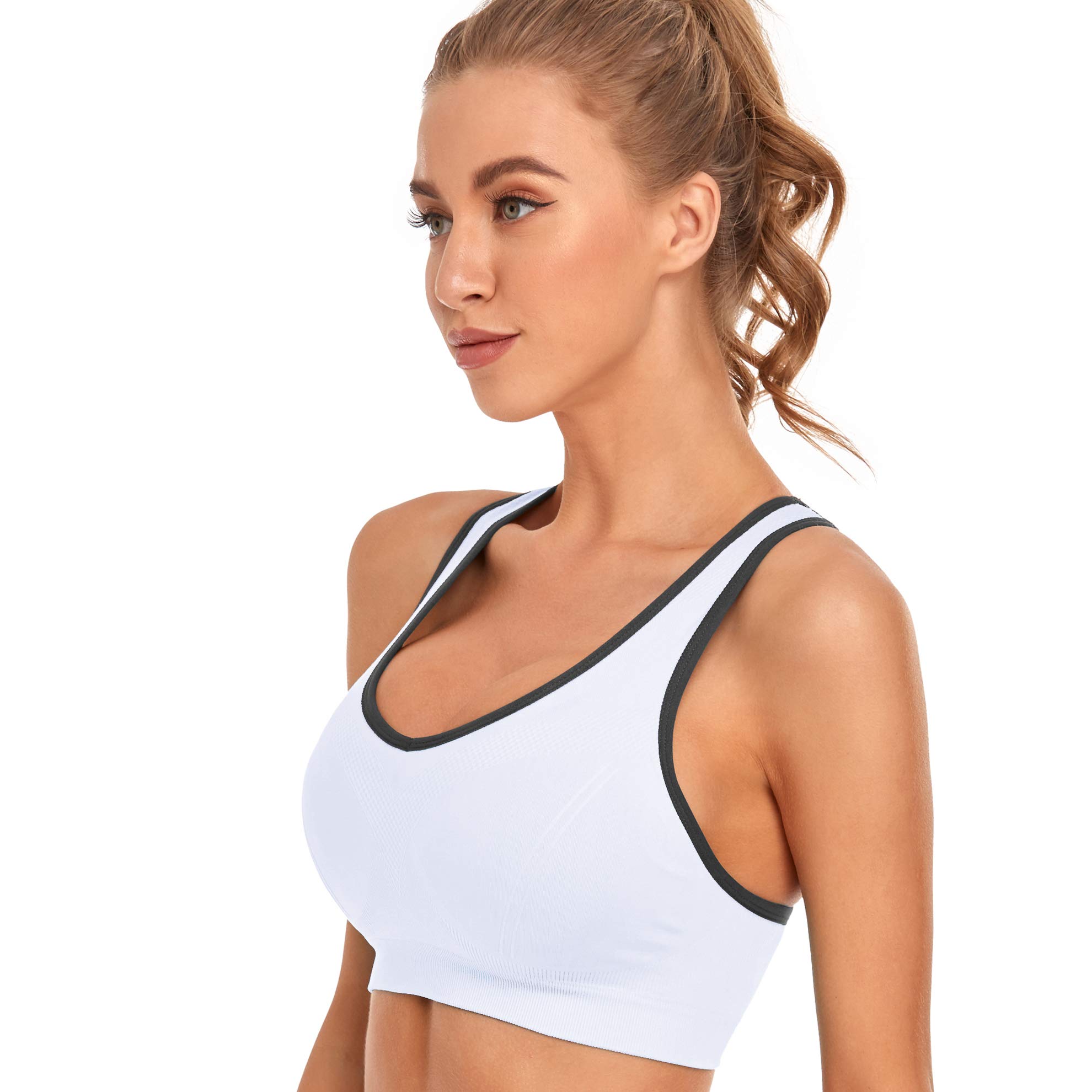 GXXGE Women's High Impact Sports Bra - Padded Racerback Workout Bra for Running, Yoga & Gym - Breathable Activewear Fitness Top for High-Intensity Exercise & Daily Wear