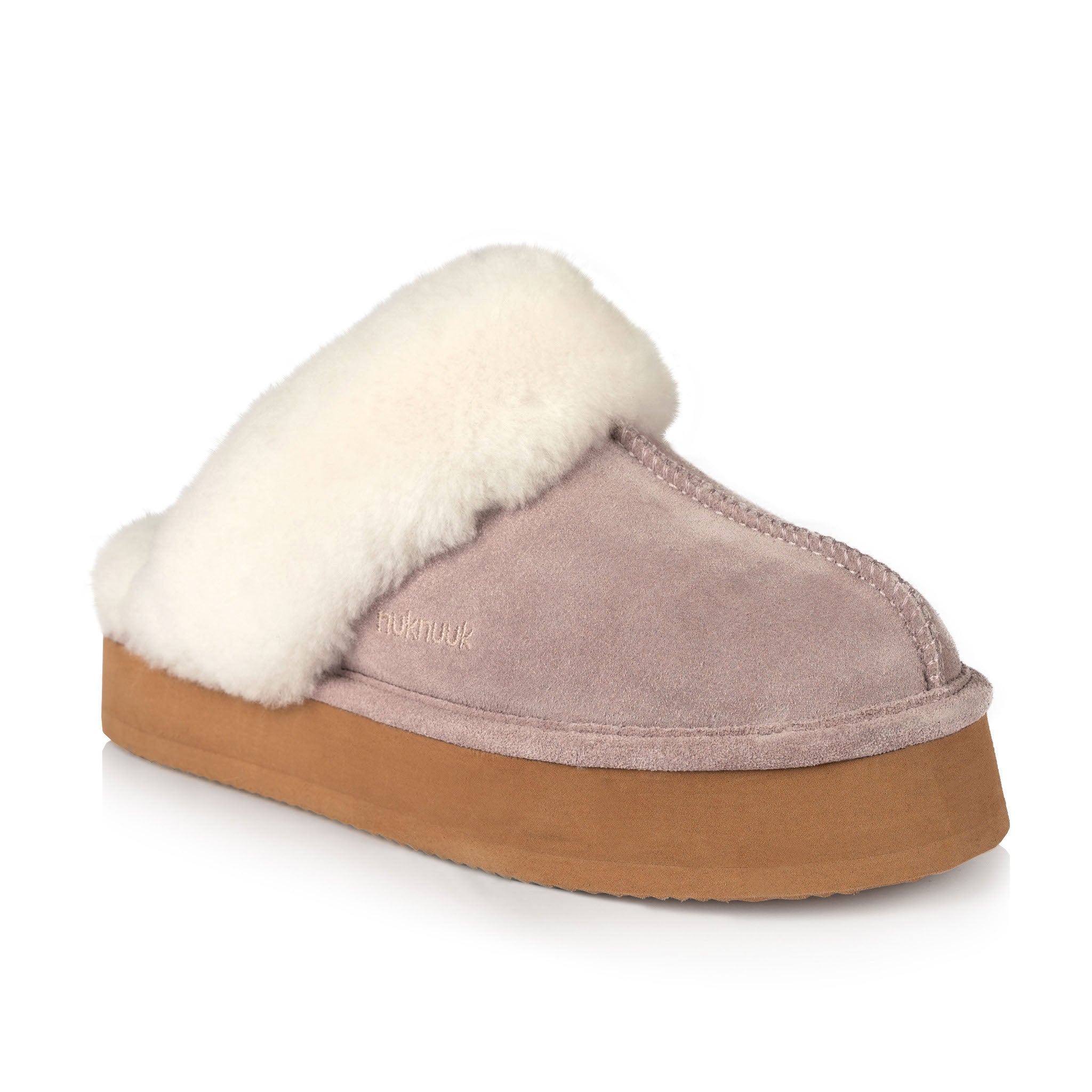 Olivia Women's Fuzzy House Slippers - Soft Indoor/Outdoor Comfort Slides for Women, Dusty Mauve Color - Perfect for Home, Lounge, Spa & Backyard Relaxation