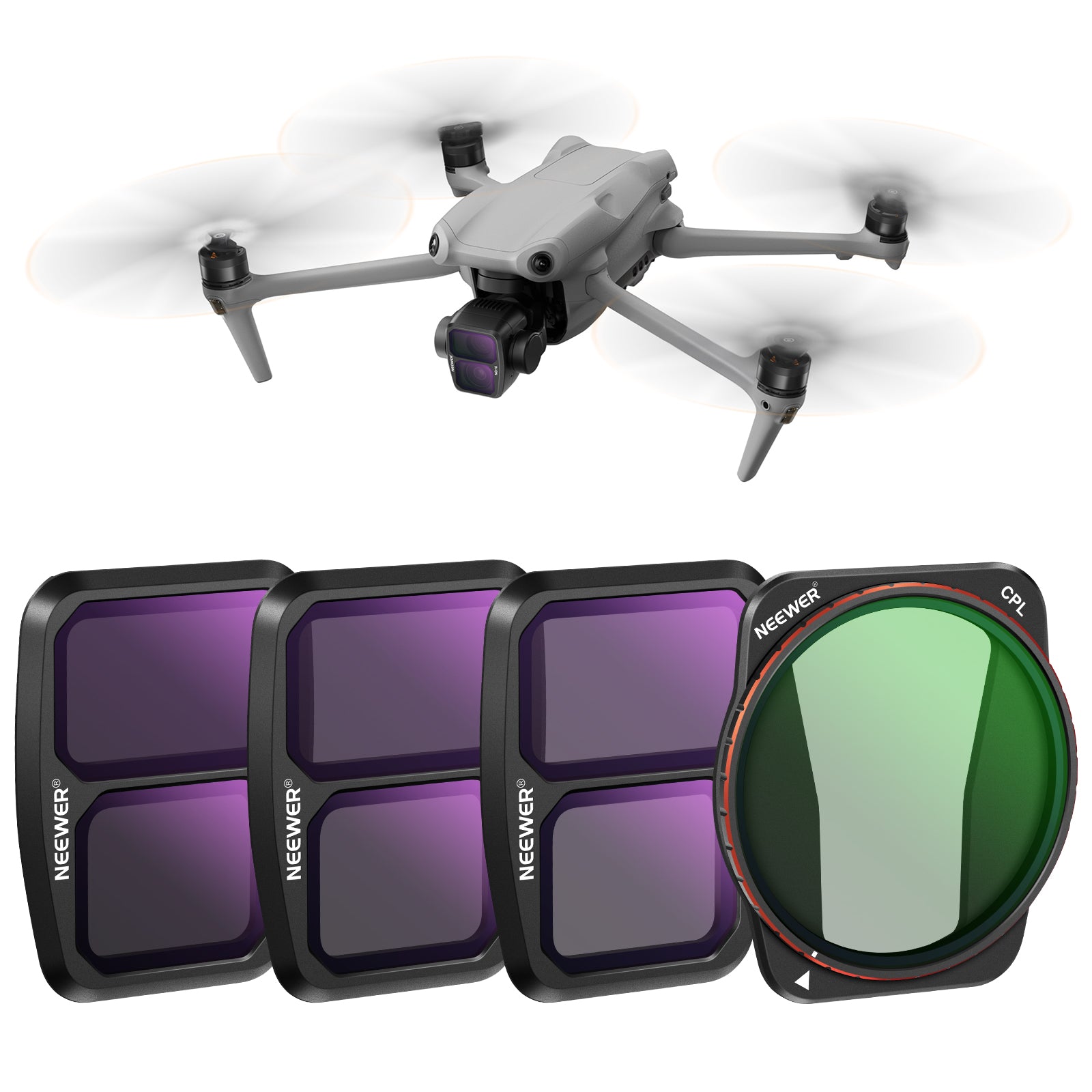 NEEWER FL A23 4-Pack ND & CPL Filter Kit for DJI Air 3 Drone - Enhance Aerial Photography with UV Protection & Reduced Glare for Stunning Landscape & Travel Videos