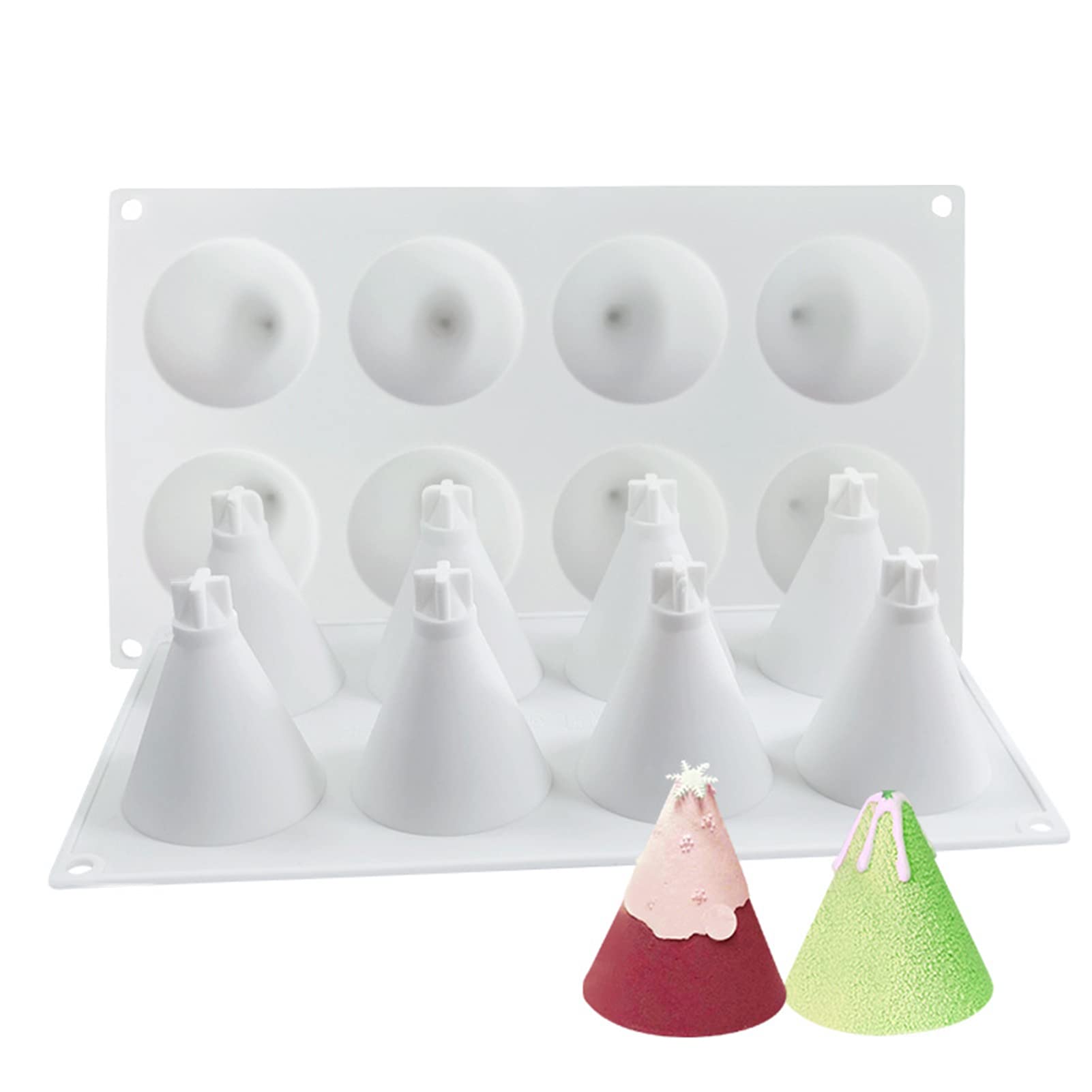 Reusable Silicone Christmas Tree Pine Cone Cake Mold - 8-Cavity Baking Mousse Cake Molds for DIY Desserts | Perfect for Holiday Baking, Birthday Parties & Home Decor