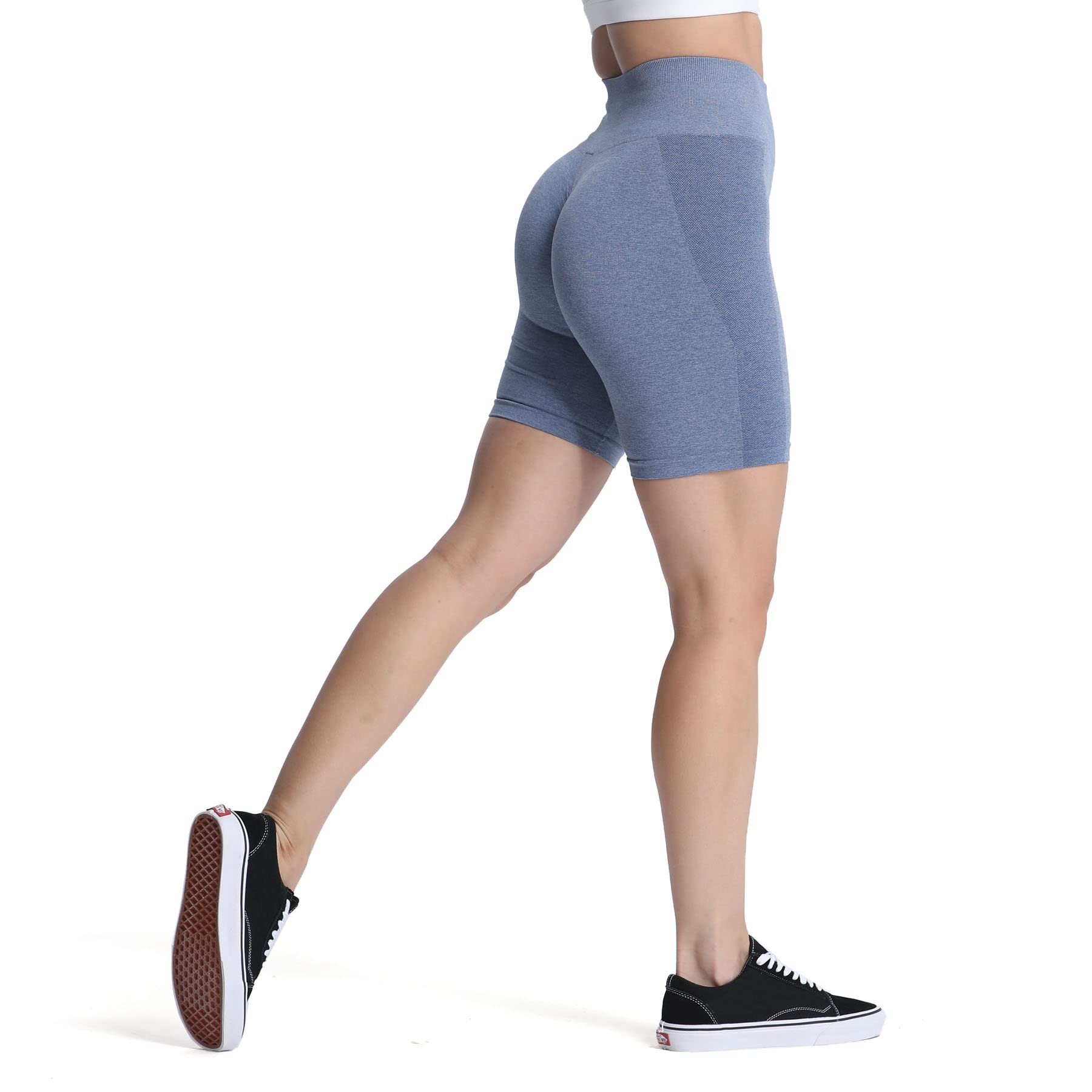 Aoxjox Women's High Waisted Scrunch Butt Lifting Workout Shorts - Seamless 6