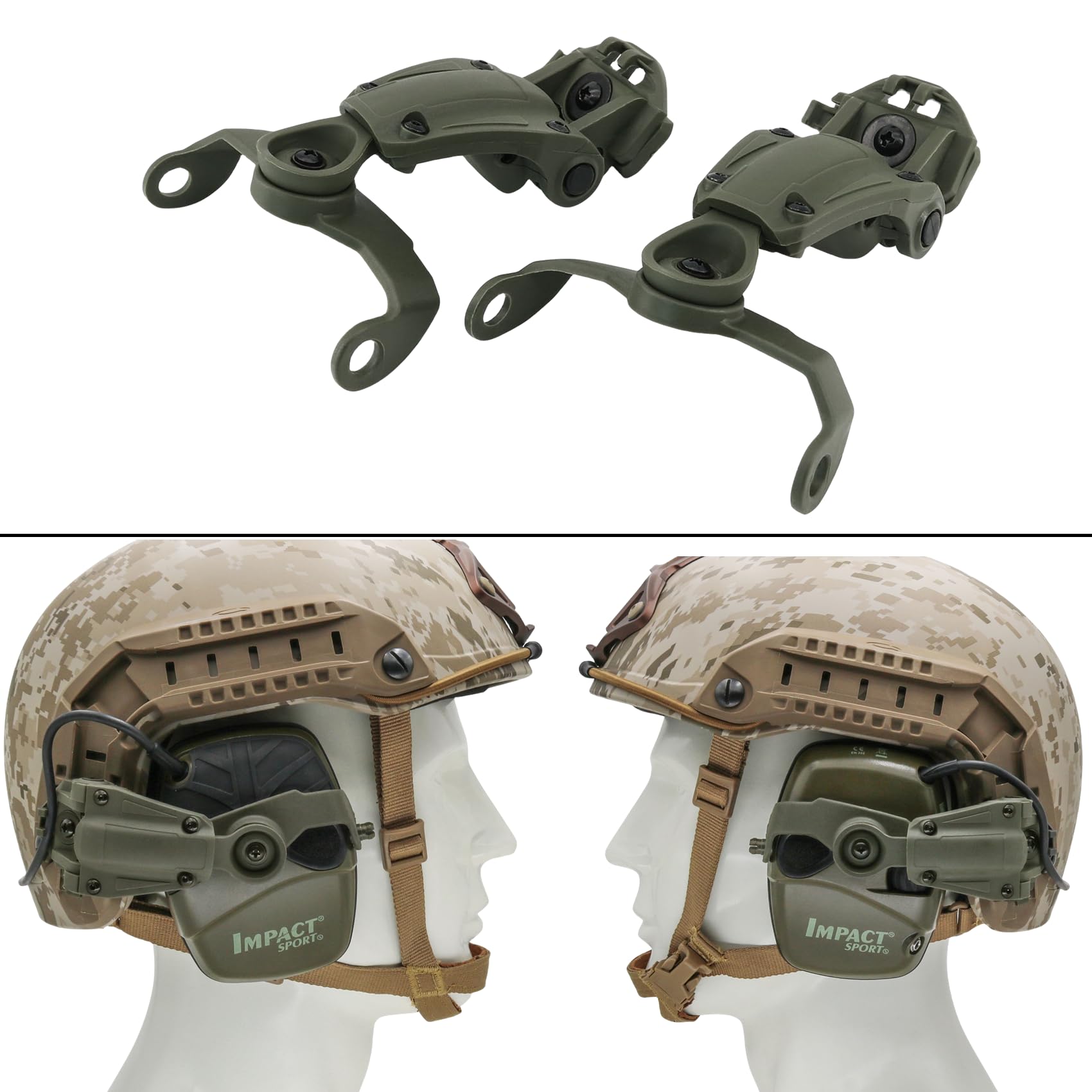 Tactical Helmet ARC Rail Adapter - Compatible with Howard Leight Impact Sport & Electronic Shooting Earmuffs | Perfect for Airsoft, Hunting & Range Shooting
