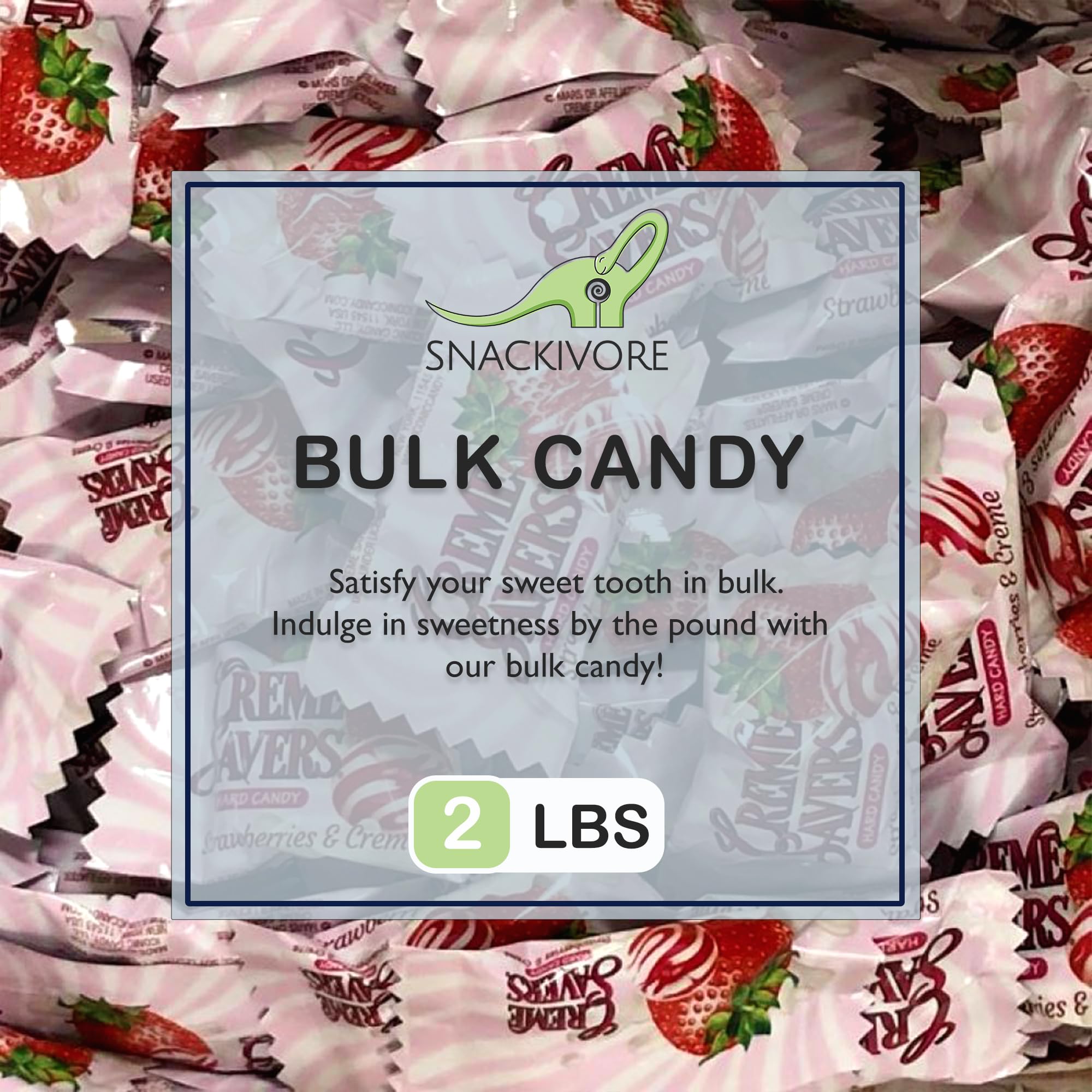 Strawberry Creme Savers Hard Candy - 1LB Bulk Bag | Strawberry & Cream Flavored Candy by Snackivore | Perfect for Parties, Office Snacks & Gift Baskets
