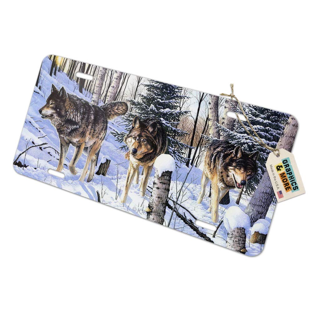 Wolves at Shadow Ridge Painting Novelty Metal Vanity License Plate - Unique Car Decor & Wall Art for Home, Office, or Gift