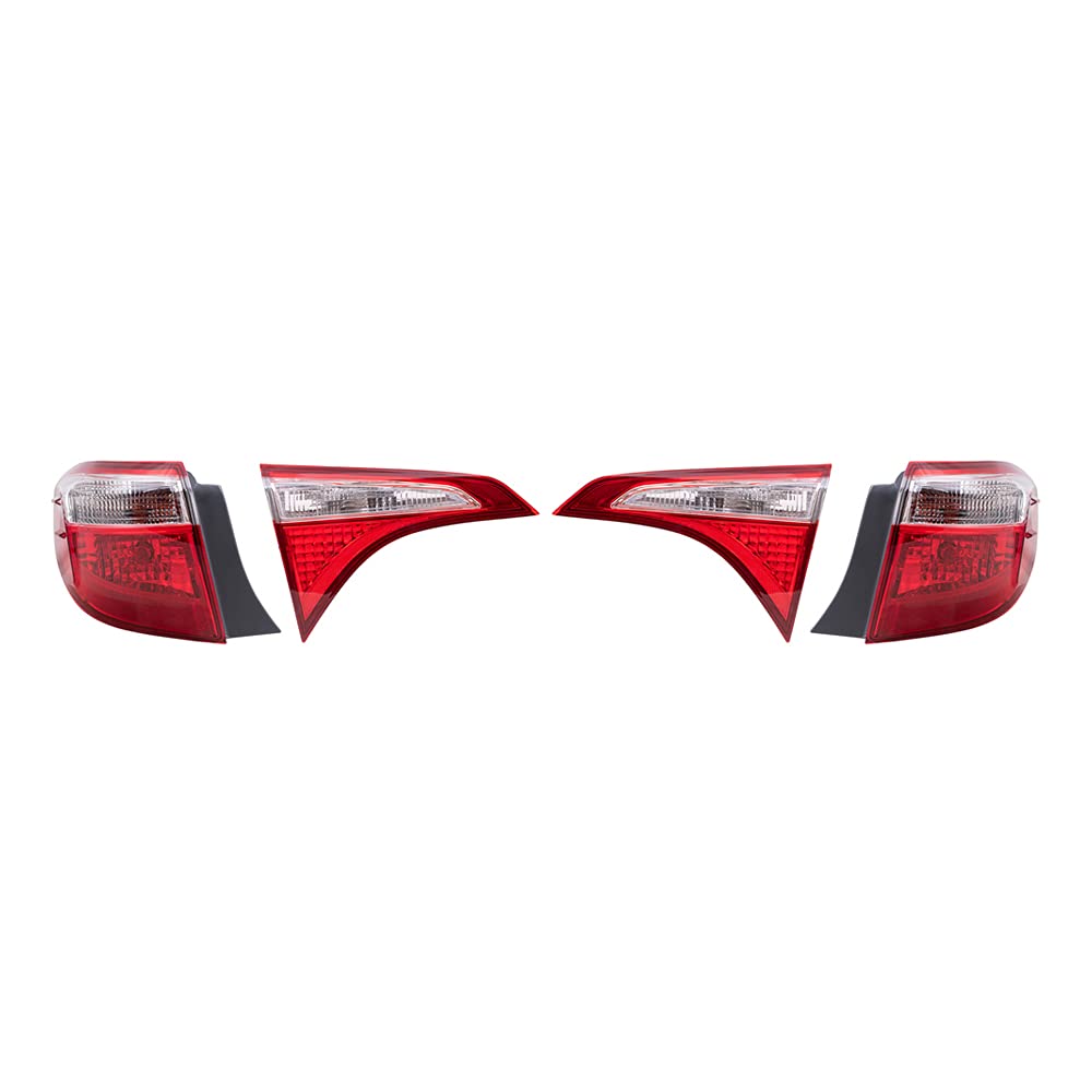 2014-2016 Toyota Corolla Tail Lights Set - Driver & Passenger Side Replacement LED Lights (Quarter & Lid Mounted, 4-Piece) | Enhanced Night Visibility & Safety for Daily Commute & Road Trips