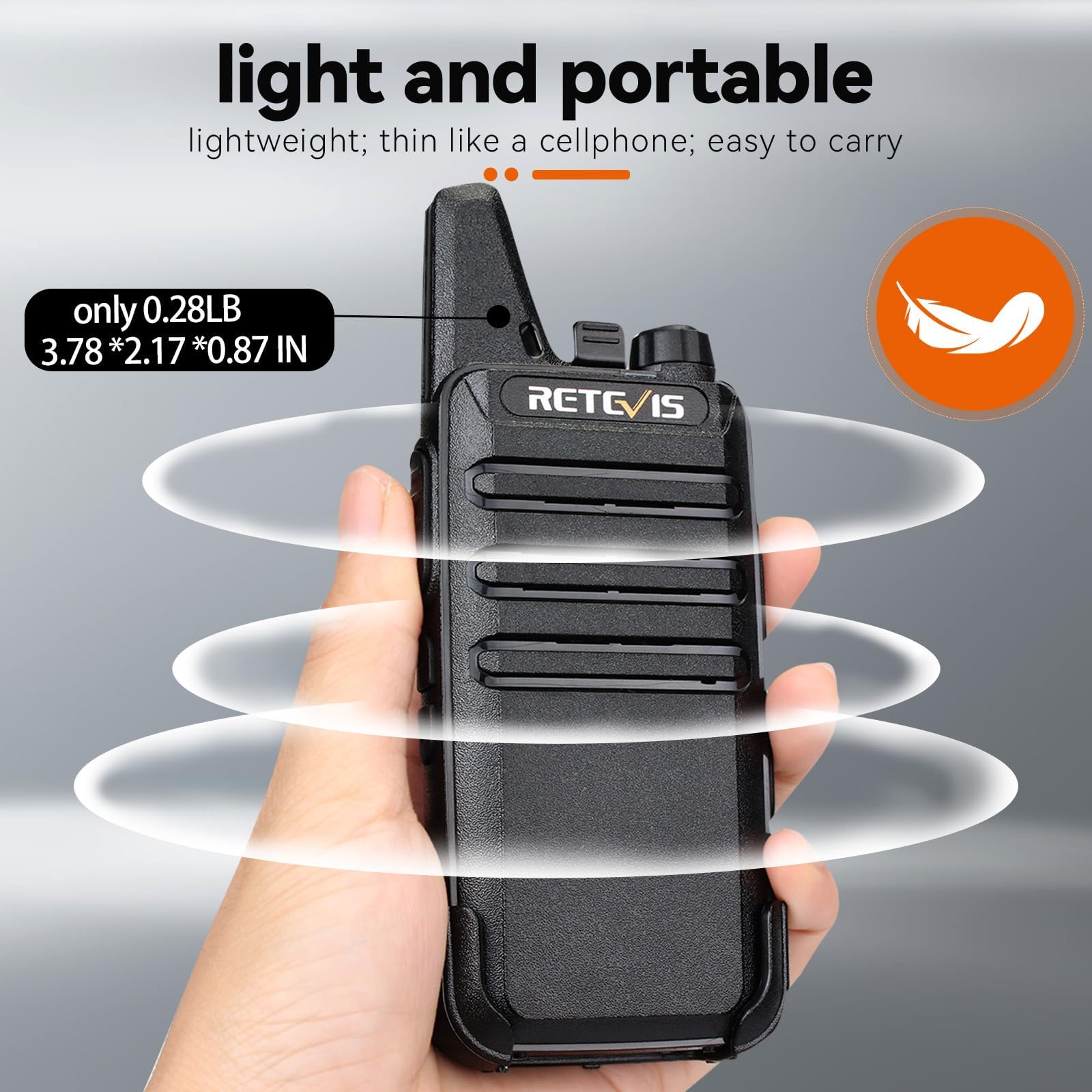 Retevis RT22 Walkie Talkie 2-Way Radio - 16 Channel FRS Long Range Rechargeable with VOX - Compact Design for Business, Camping, Farm, School & Warehouse Use - Perfect Communication Tool for Outdoor Adventures & Team Coordination (4 Pack)