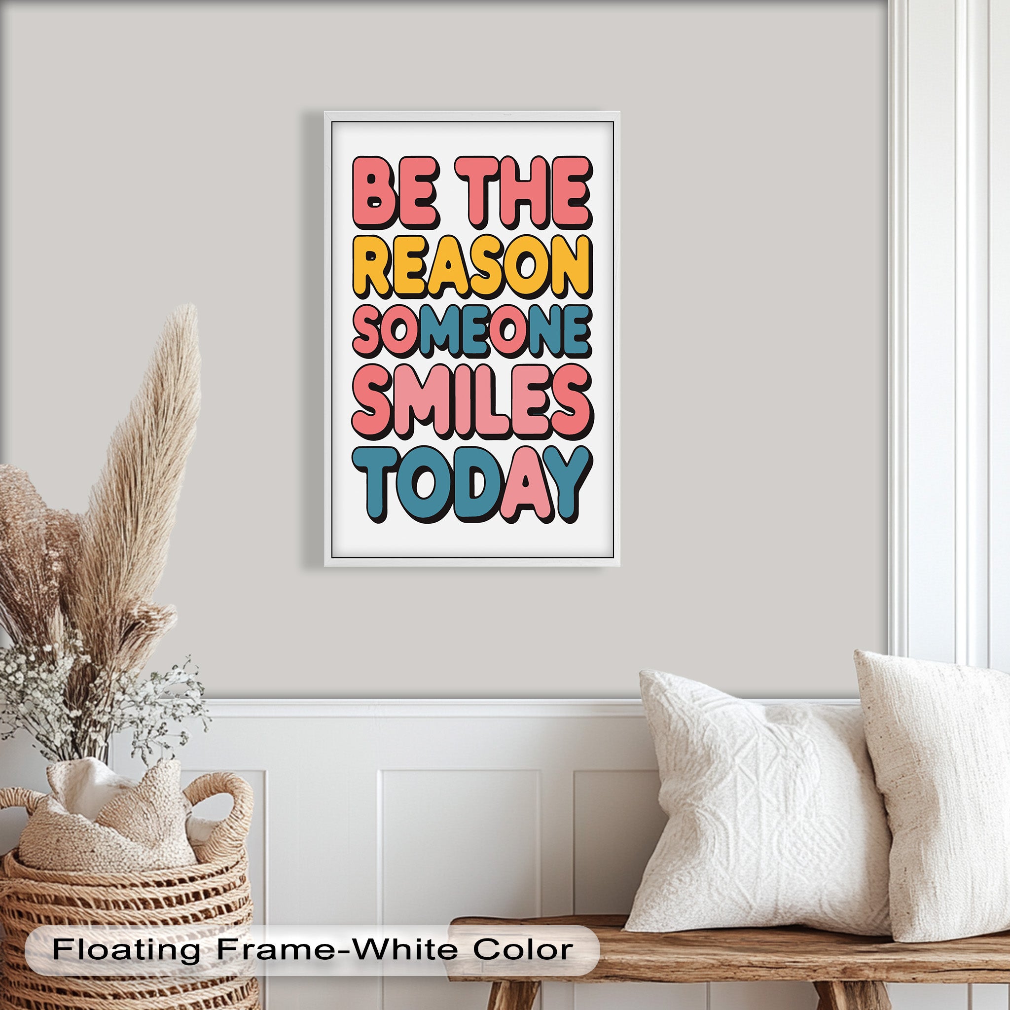 Be the Reason Someone Smiles - Handmade Oil Painting Wall Art for Living Room, Bedroom & Office Decor | Unique Gift Idea for Home & Holidays