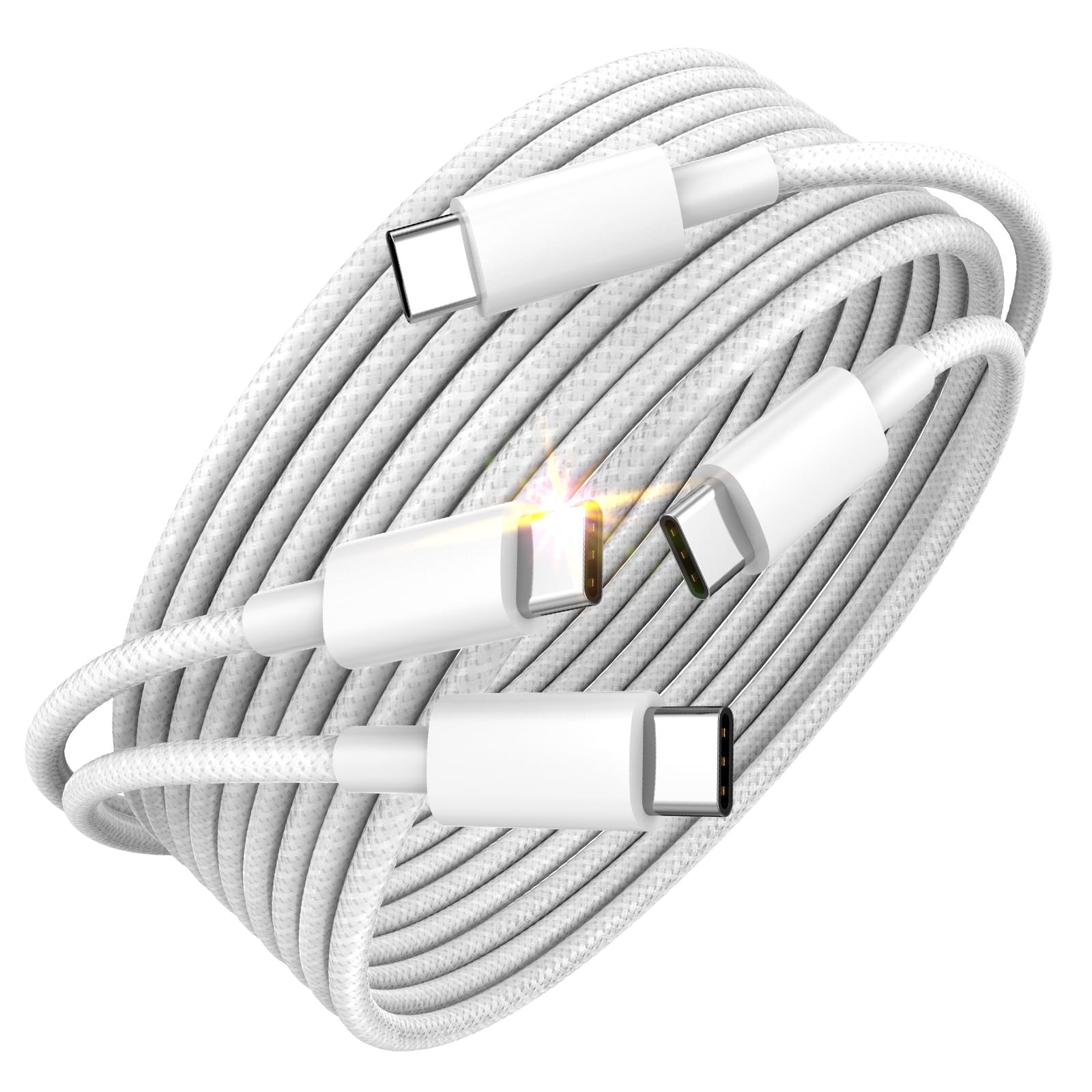 ANMIEL 240W/100W USB C to USB C Cable (2-Pack, 2M) Fast Charging Cable - Compatible with iPhone 15 Series, MacBook Pro 2020, iPad Pro/Air, Samsung Galaxy S23/S22/S21 - Perfect for Home, Office & Travel Charging