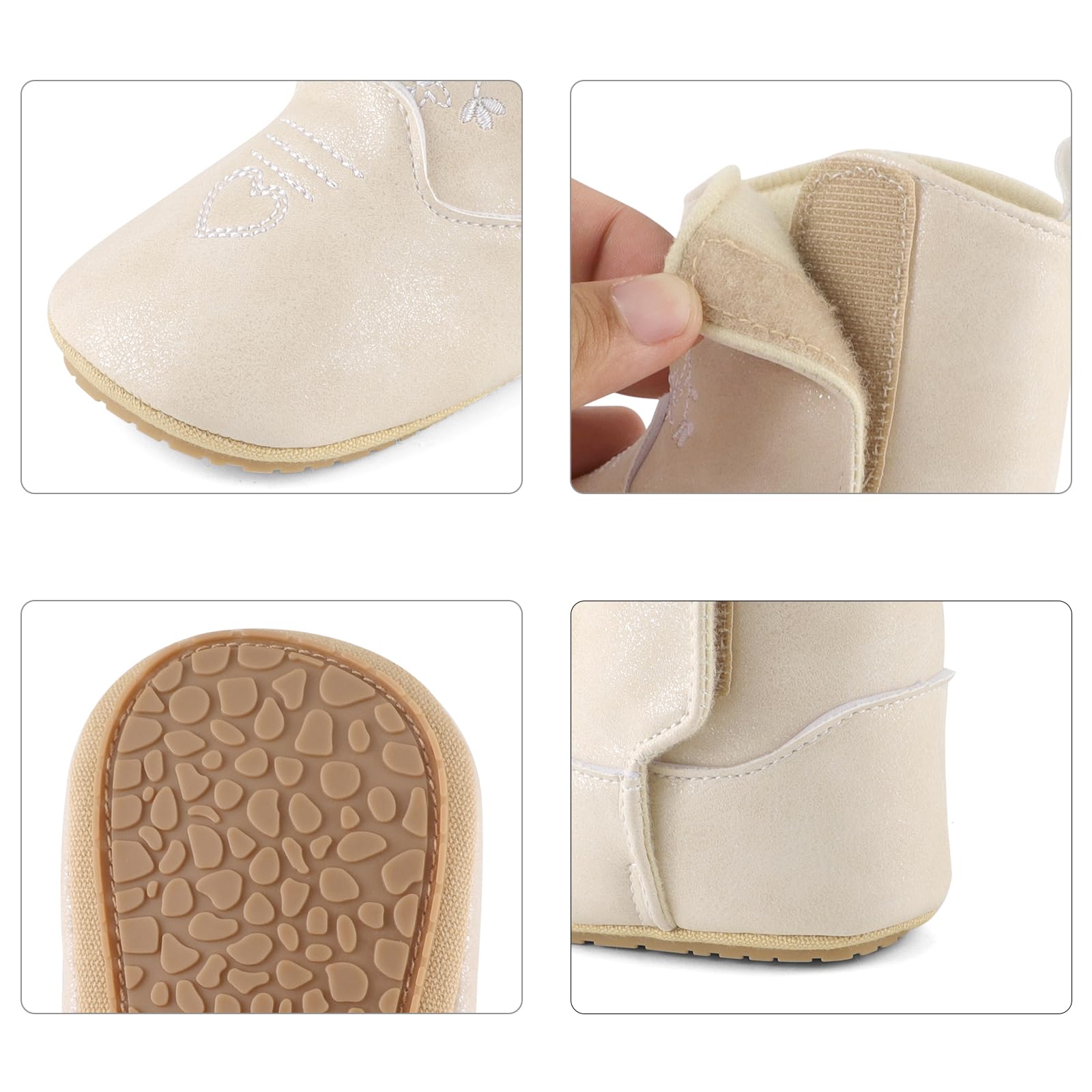 ESTAMICO Baby Girls Western Boots with Embroidery - Comfortable & Stylish for Toddlers - Perfect for Parties, Holidays & Everyday Play