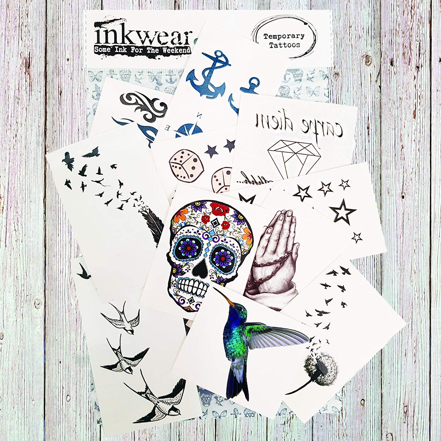 Best Temporary Tattoos Set - Trendy & Safe Inkwear for Adults & Kids | Perfect for Parties, Festivals & Costume Events
