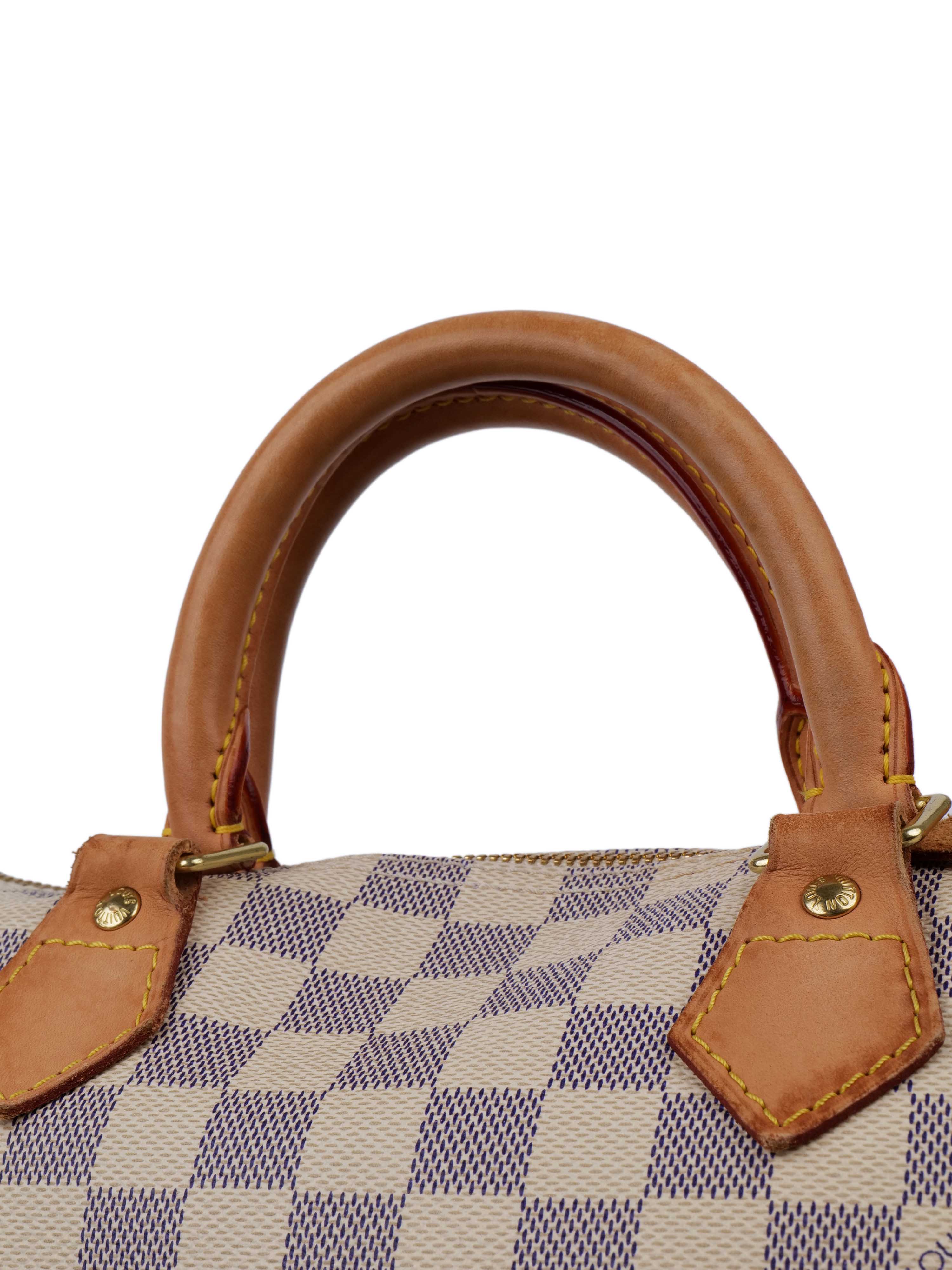 Louis Vuitton Damier Azur Speedy 30 Handbag - Luxury Designer Crossbody Bag for Women, Perfect for Travel, Work & Everyday Use