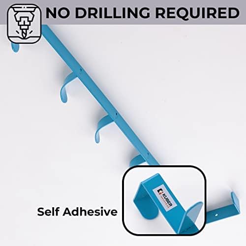 Kuber Industries 5-Tier Over The Door Hanger - Space Saving Clothes Organizer & Towel Rack with Sturdy Iron Spray Coating | Easy to Install & Adjustable | Perfect for Bathroom, Bedroom, Closet & Laundry Room Organization (Blue, Model ZT-3115B)