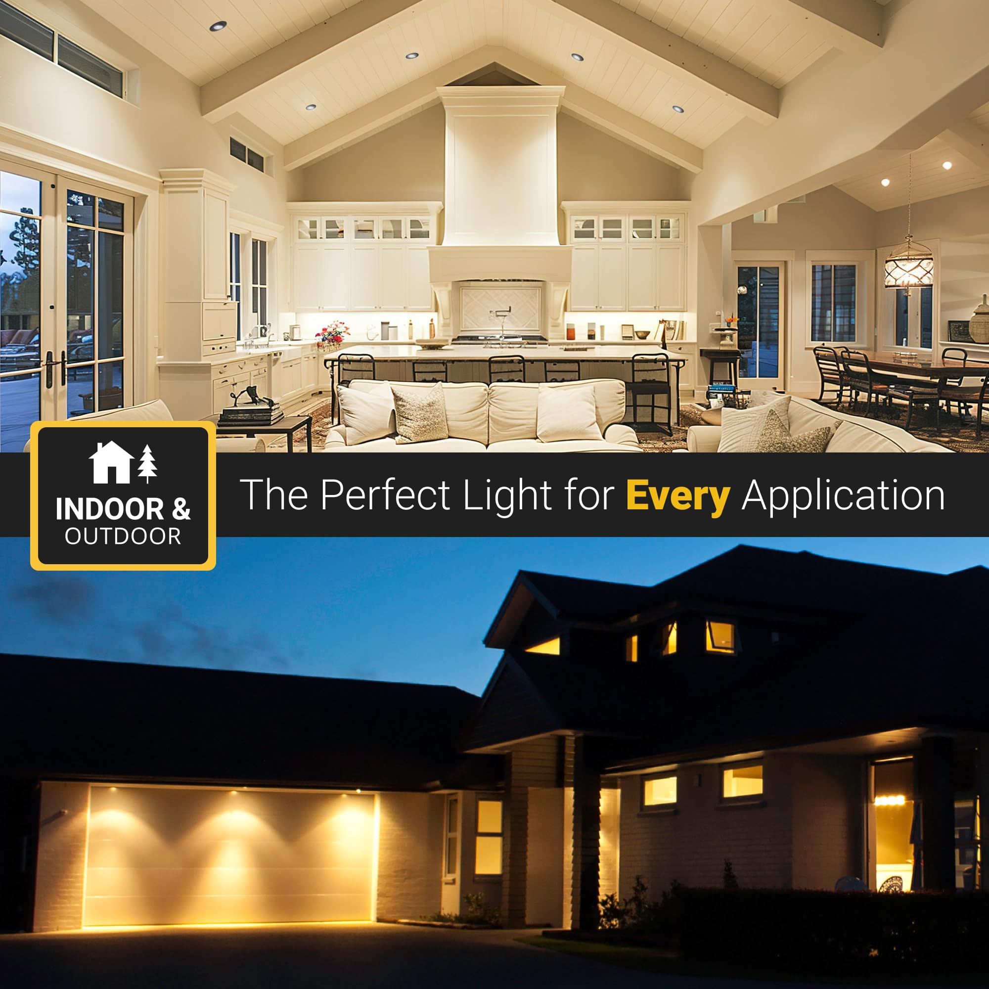 NUWATT Black 3 Inch LED Gimbal Recessed Lights - 5CCT Selectable (2700K-5000K), 8W 600 Lumens, IC & Wet Rated, 120V Dimmable, Canless Eyeball Adjustable - Perfect for Living Room, Kitchen, Bedroom & Bathroom Lighting (4 Pack)