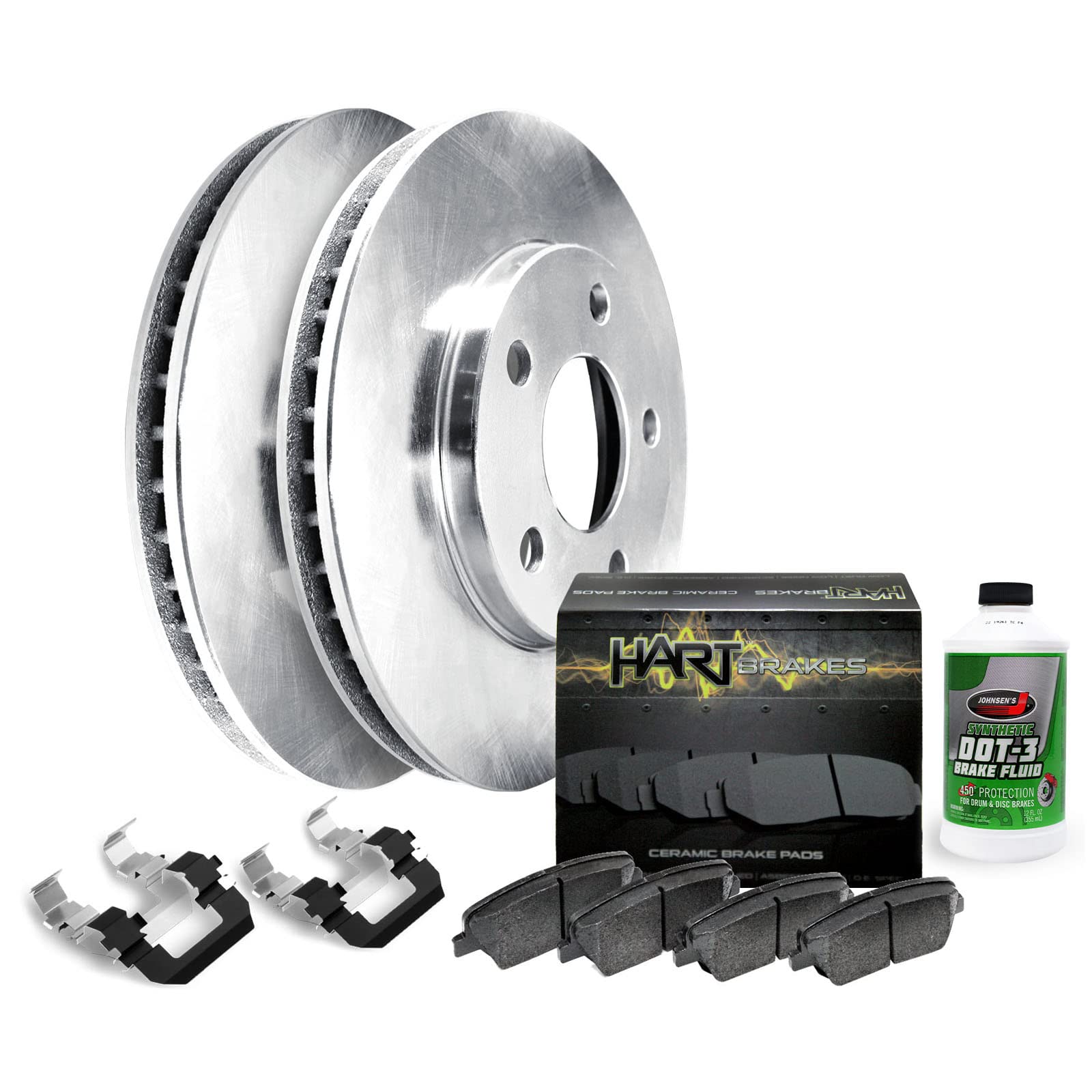 Hart RBB1.40040.42 Front Brake Kit - Semi-Metallic Brake Pads & Rotors with Hardware | High-Performance Braking for Sedans, SUVs & Trucks | Perfect for Daily Commuting, Highway Driving & Towing