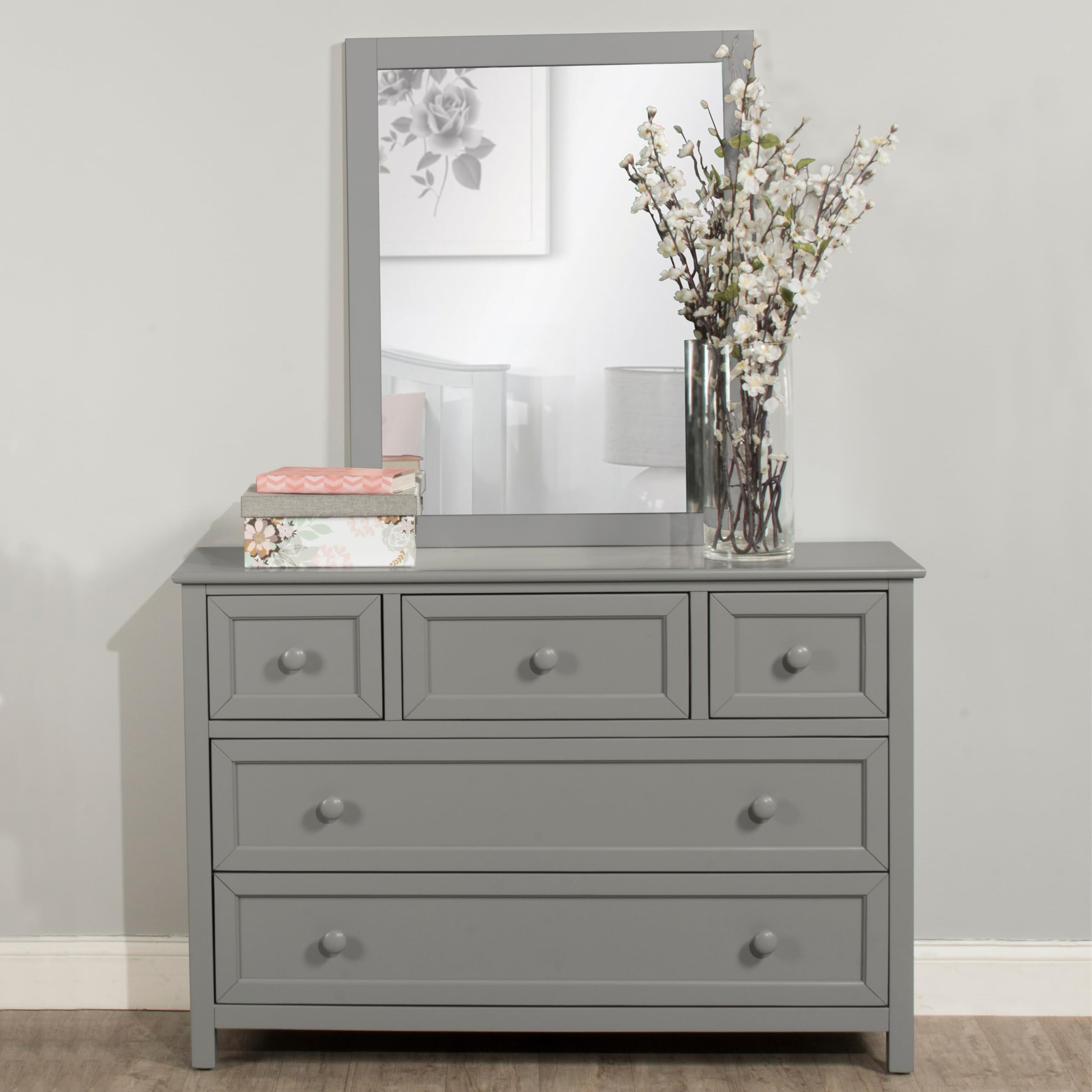 Hillsdale Kids and Teen Schoolhouse 4.0 Wood Framed Wall Mirror - Gray - Perfect for Bedrooms, Bathrooms, and Dorm Decor
