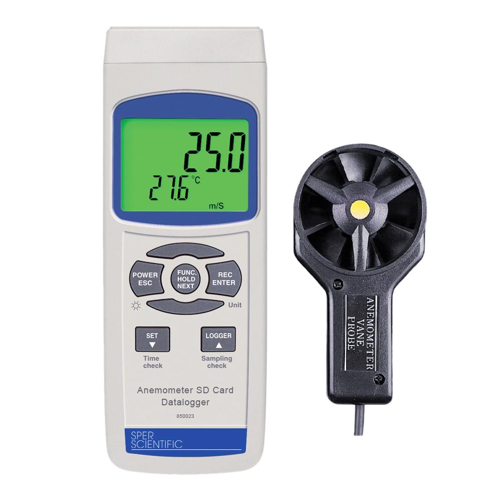 Digital Anemometer with SD Card Logger - Portable Wind Speed Meter for Weather Monitoring, HVAC Testing, and Outdoor Activities