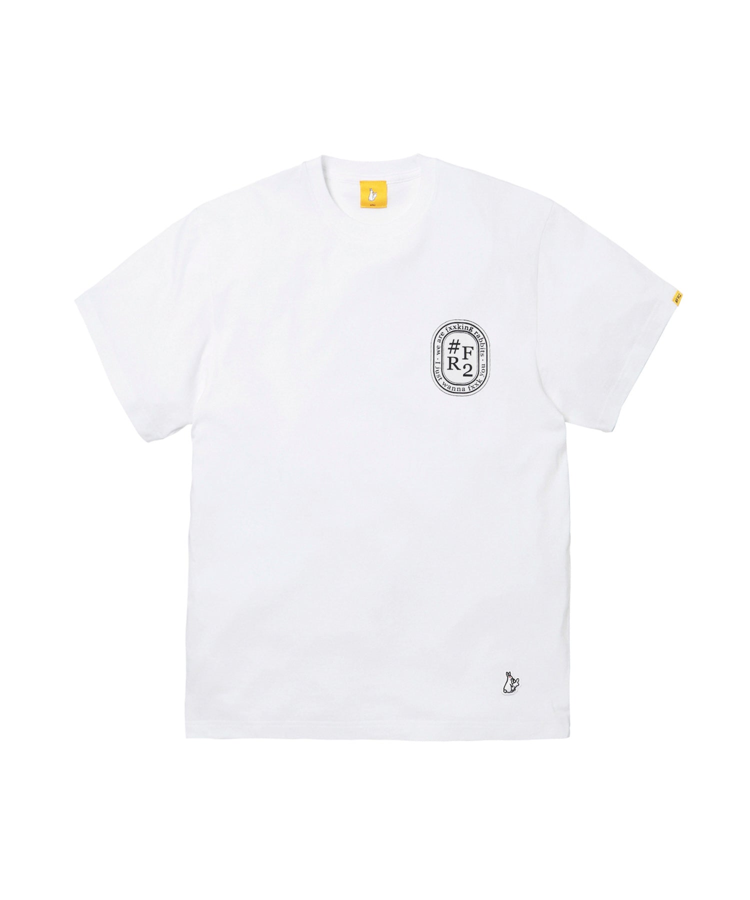 FR2 Oval Logo T-Shirt for Men - White Cotton Graphic Tee - Casual Streetwear & Everyday Wear