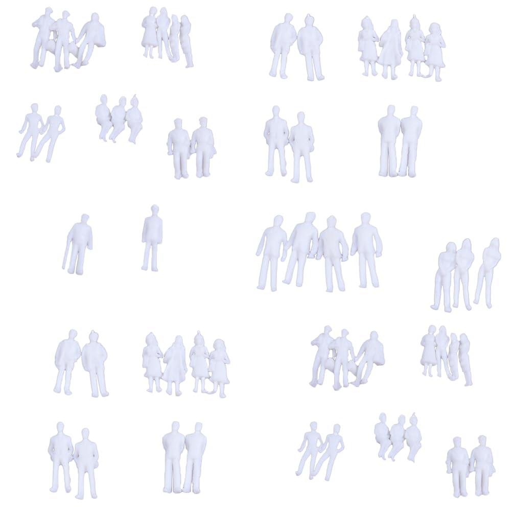 1:150 Scale White Unpainted Architectural N Gauge Model Figures - Pack of 100 - Perfect for Train Layouts, Dioramas & Miniature Scenes