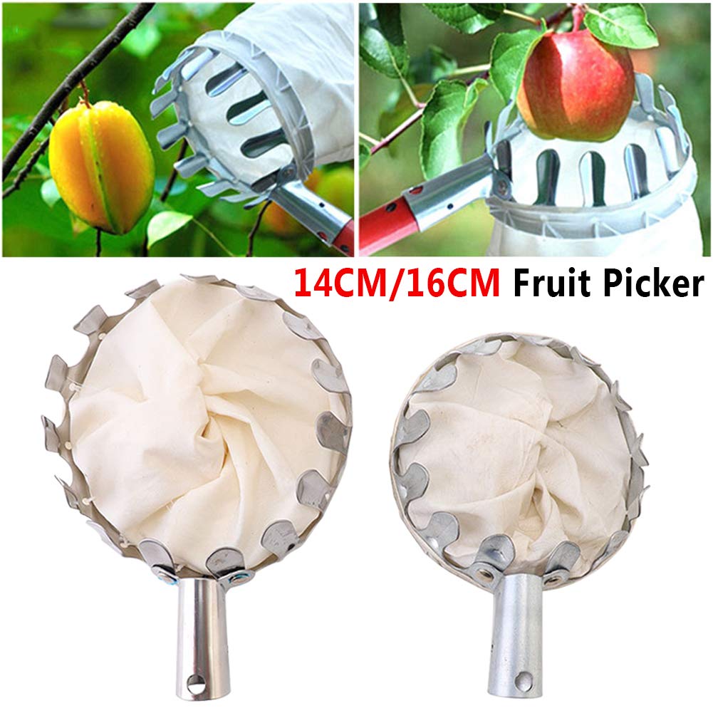SYCOOVEN 14cm Metal Fruit Picker Basket - Durable Garden Harvesting Tool for Picking Cherries, Pears, Peaches - Portable Agricultural Hardware for Orchard, Farm & Home Gardening (Great for Harvest Season & Fruit Collection)