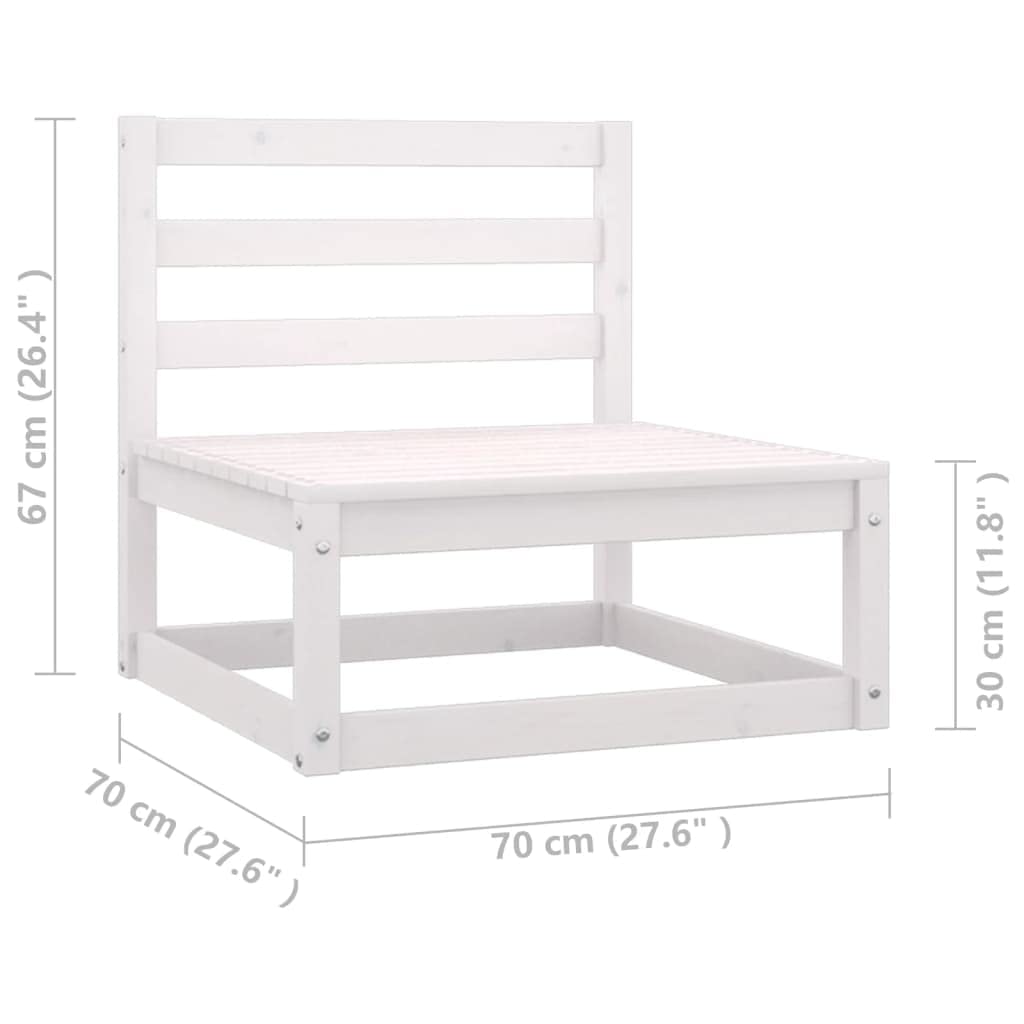 8-Piece White Pine Patio Furniture Set with Cushions - Outdoor Sectional Sofa Conversation Set for Garden, Backyard, Porch & Poolside - Durable Solid Wood Garden Sofa Set for Relaxing & Entertaining