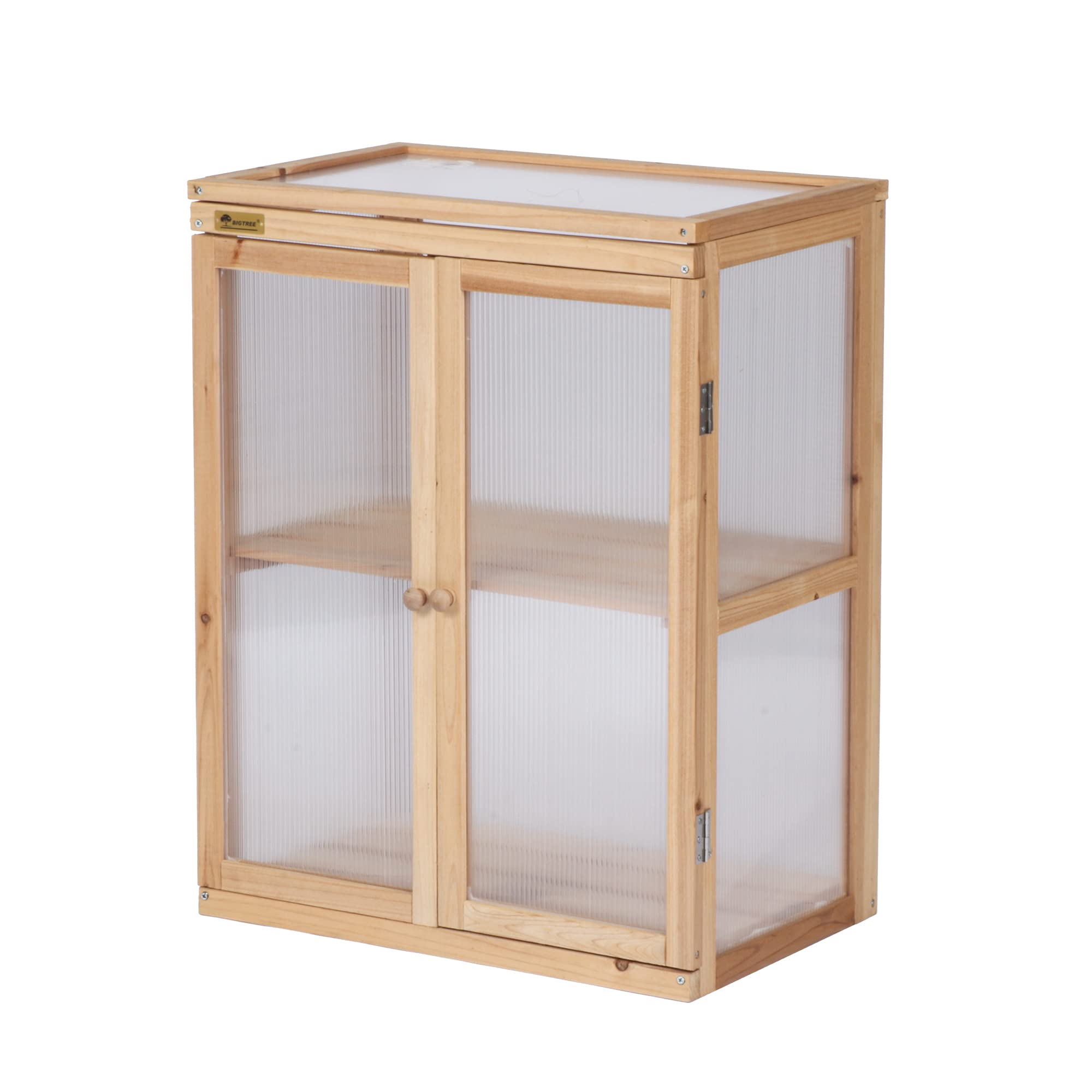 **BIGTREE Wooden Cold Frame Raised Garden Bed - Heavy Duty Foldable Greenhouse Planter for Indoor & Outdoor Use - Patio, Balcony, Backyard, Farmhouse Decor - Perfect for Flowers, Herbs & Vegetables (Style 4)**