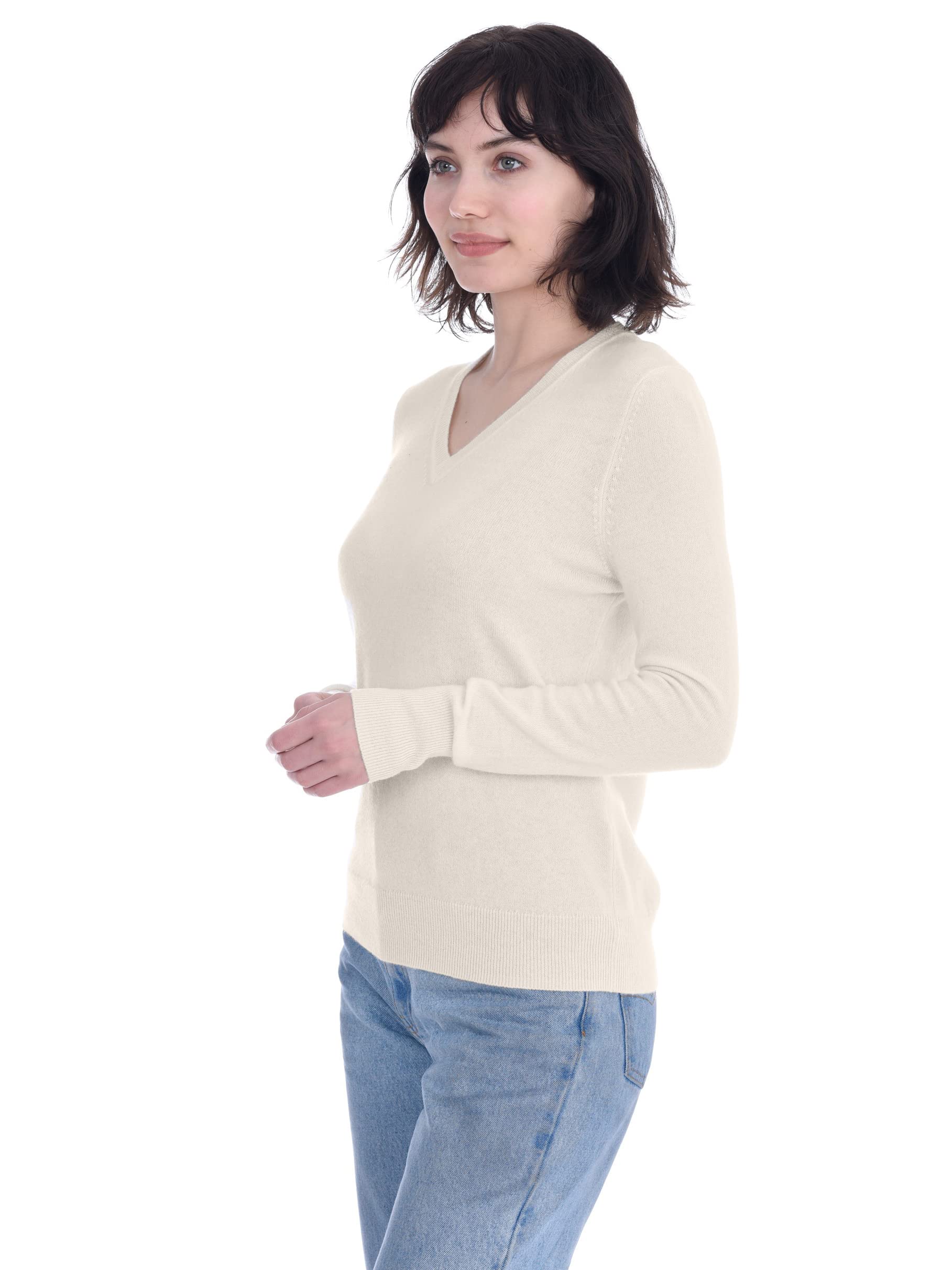 Luxury 100% Pure Cashmere Women's V-Neck Sweater - Soft Long Sleeve Pullover for Women | Perfect for Office Wear, Date Nights & Winter Layering