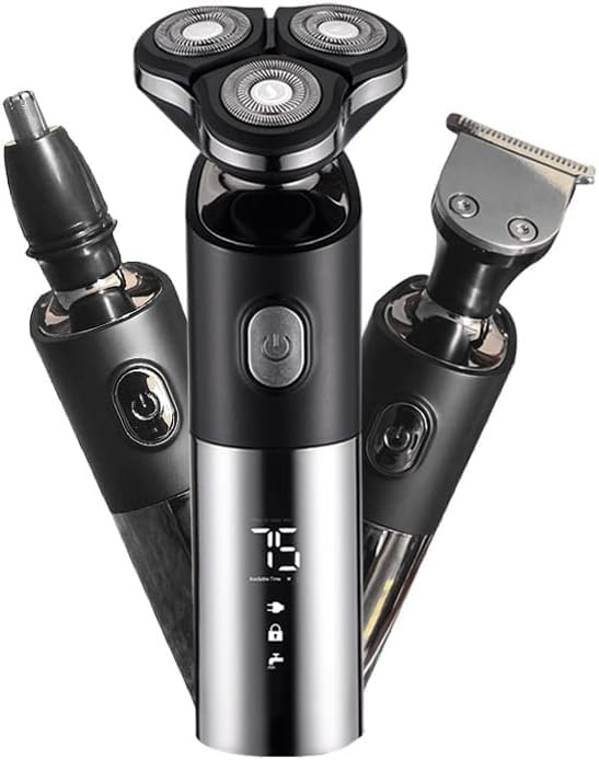 Men's Electric Razor - 3D Rotary Shaver with 3 Heads, Waterproof Beard Trimmer & Rechargeable LED Display | Perfect for Travel, Gym & Daily Shaving