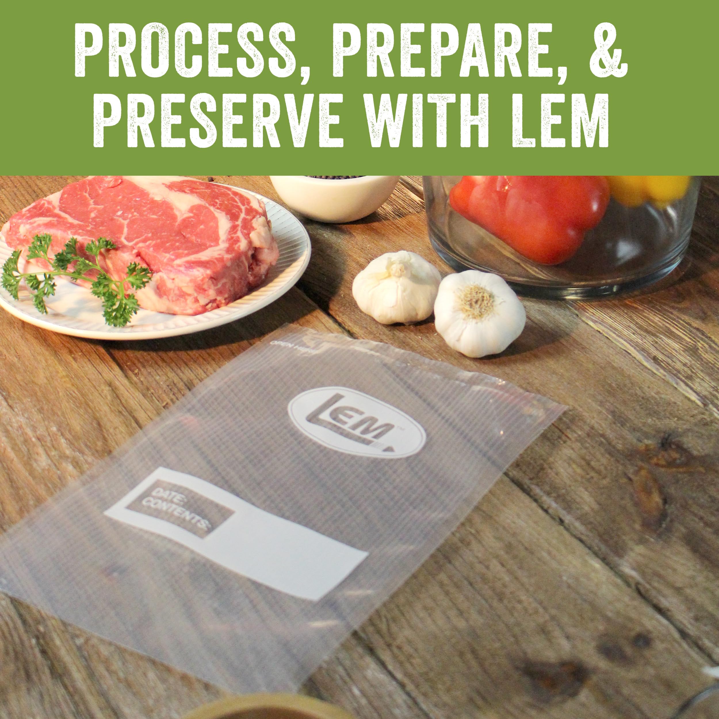 LEM Products MaxVac Gallon Vacuum Sealer Bags - 11 x 16 Inches (28 Count) | Compatible with FoodSaver, Weston & Major Vacuum Sealers | Perfect for Freezing Meat, Sous Vide & Long-Term Food Storage