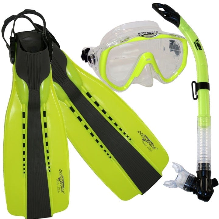Premium Scuba Diving Fins & Snorkel Set with Extra Wide Scuba Mask - Comfortable & Durable for Ocean Adventures (SCS0086) | Perfect for Snorkeling, Beach Vacations & Underwater Exploration