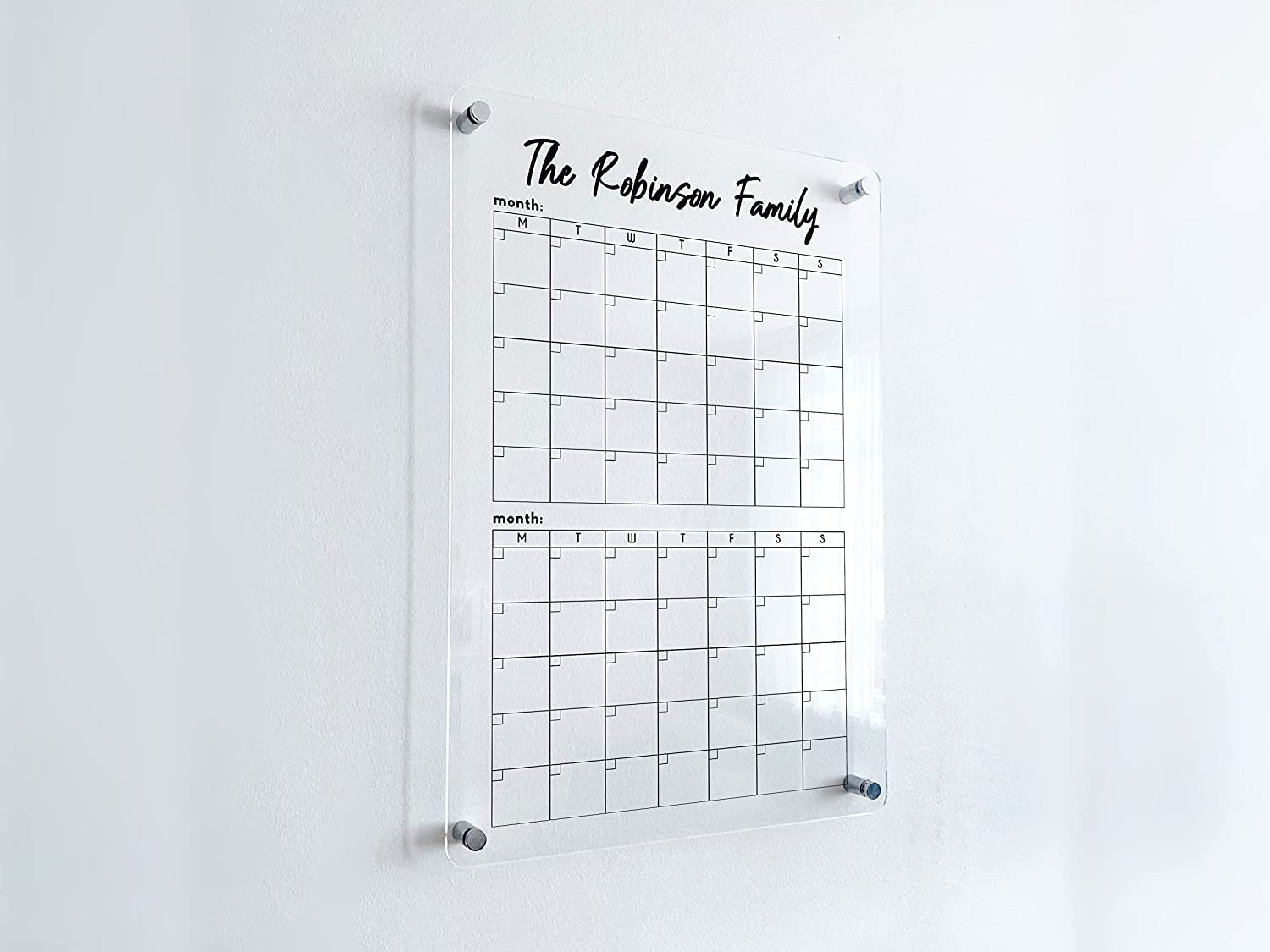 Personalized Dry Erase Two Month Wall Calendar Planner 2025 - Vertical Family Organizer with Marker | Perfect for Home Office, Kitchen, New Housewarming Gift & Holiday Planning