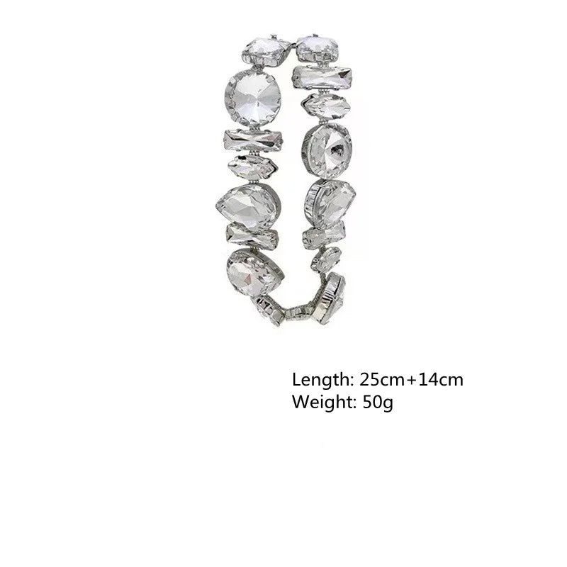 Geometric Crystal Choker Necklace for Women - Elegant Water Drop Clavicle Chain Statement Jewelry Gift for Birthday, Anniversary & Party Wear