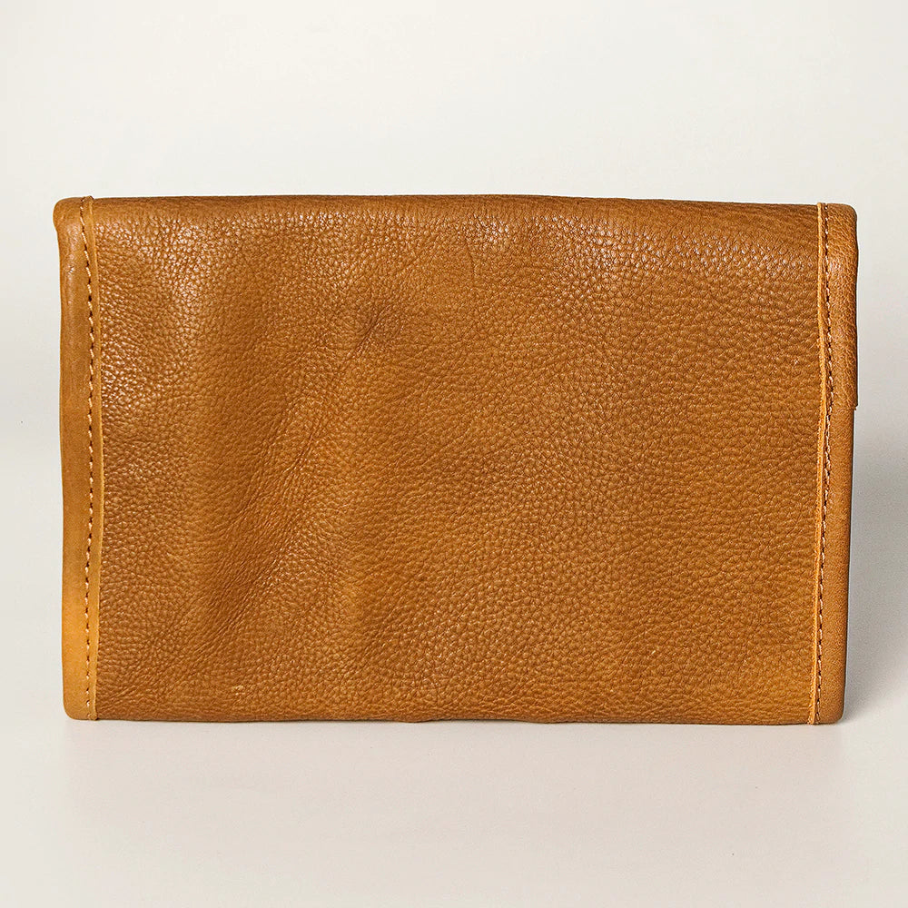 American Darling Genuine Leather Jewelry Pouch - Handmade Tooled Floral Design Organizer for Necklaces, Rings & Earrings - Perfect for Travel, Gift Giving & Daily Storage