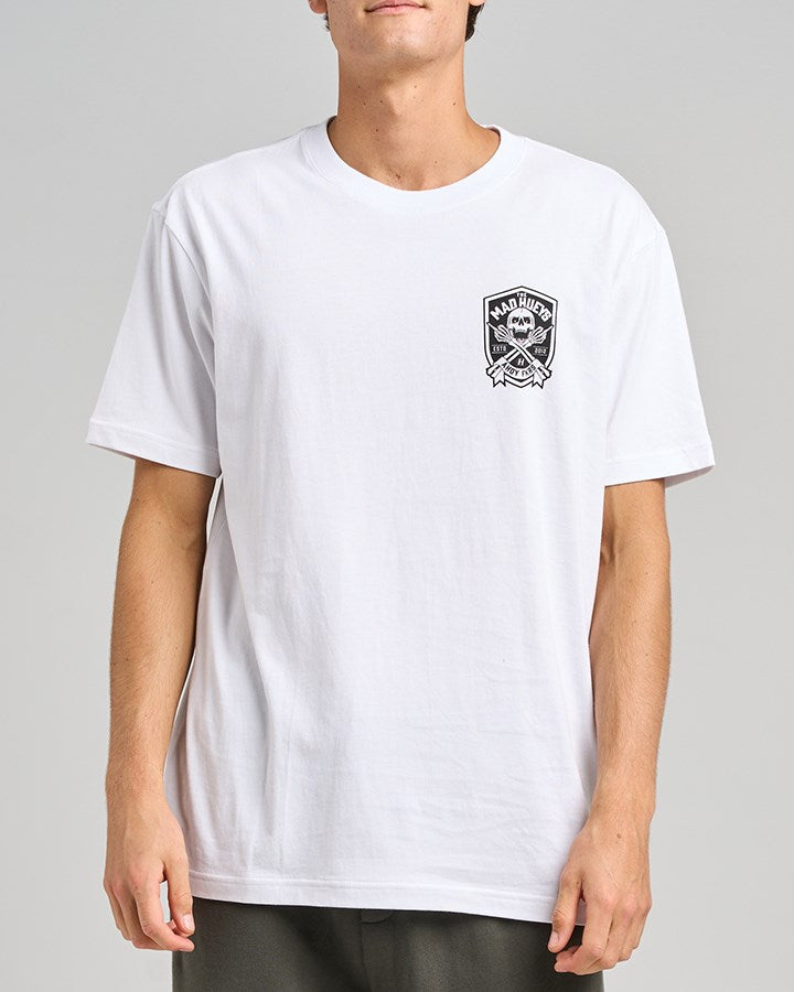 The Mad Hueys AHOY FKRS SHIELD Short Sleeve T-Shirt | Men's Graphic Tee for Surfing, Beach & Casual Wear