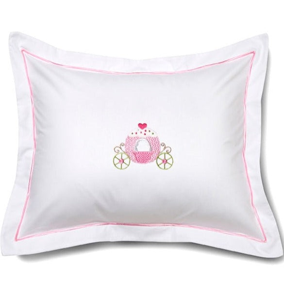 Cinderella's Carriage Pink Baby Boudoir Pillow Cover - Soft Nursery Decor for Cribs, Bassinets & Photo Shoots