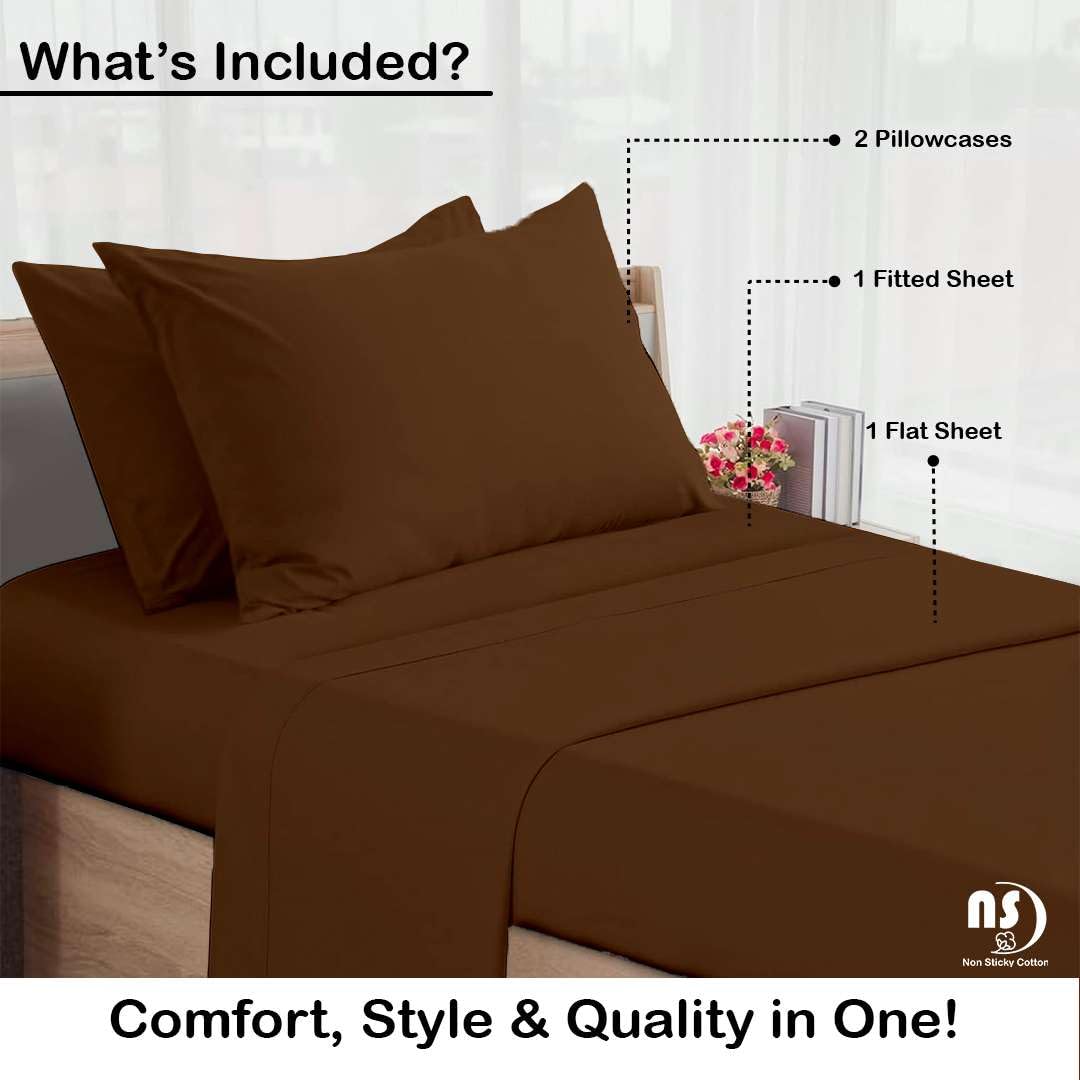 **Narrow Twin Fitted Sheets Set - 33x75 Inches, 100% Cotton Taupe Solid, 4-Piece for RV Bunk Beds, Guest Beds & Cots | Soft & Breathable for Comfortable Sleep**