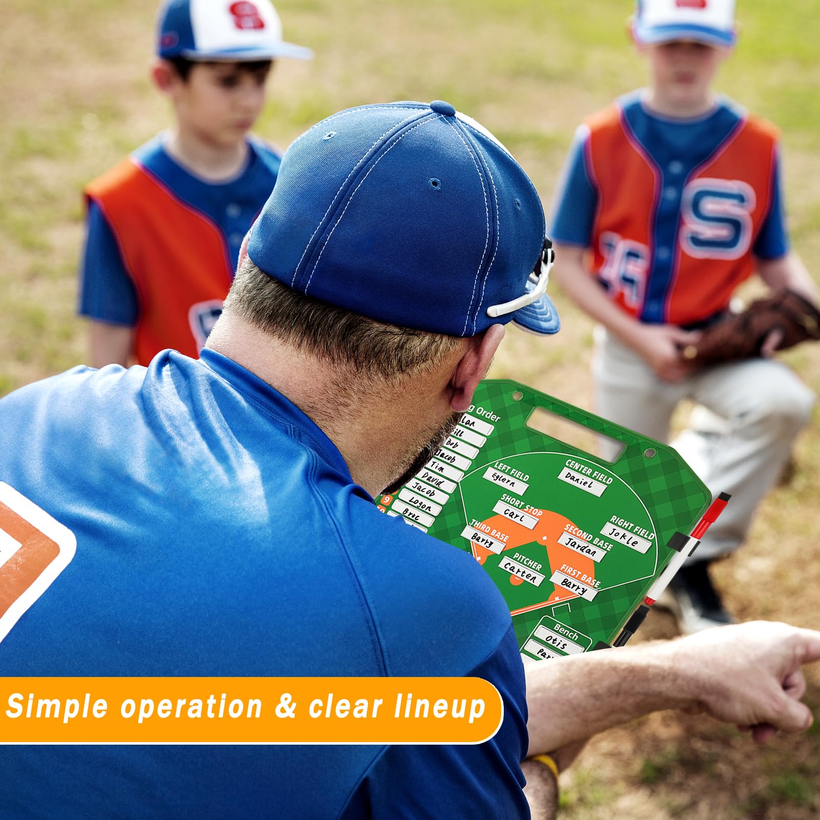 **Magnetic Baseball Lineup Board with 40 Sheets - Dry Erase Baseball Lineup Cards & Clipboard for Coaches | Perfect for Dugout, Practice, and Game Day Organization**