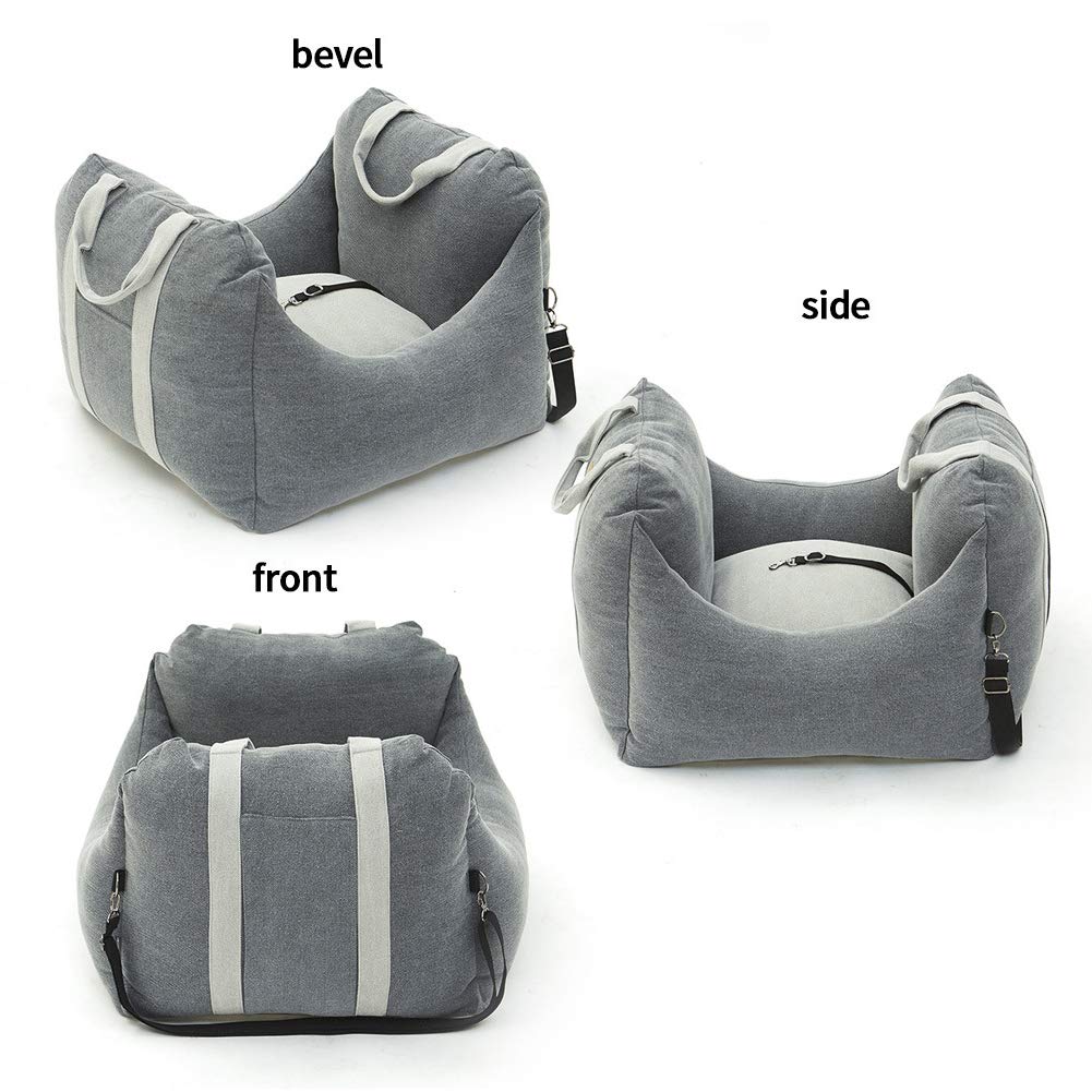 **Premium Dog Car Seat for Small & Medium Dogs - Travel Bed Carrier with Storage Pocket, Safety Leash & Non-Slip Bottom - Removable Washable Cover - Perfect for Road Trips & Daily Commutes**