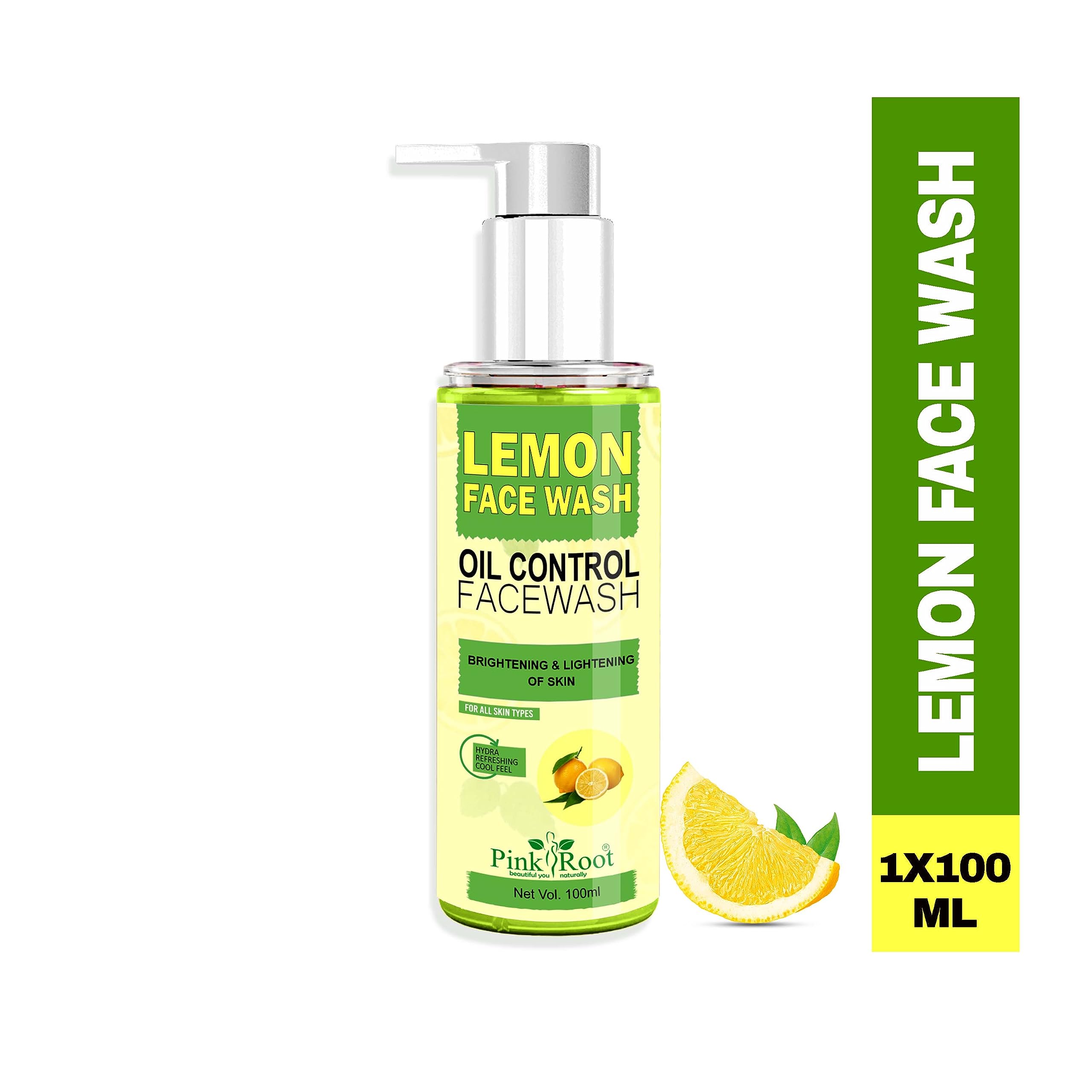 Pink Root Lemon Face Wash 100ml & Underarm Whitening Cream 100ml - Brightening Facial Cleanser & Skin Lightening Cream for Dark Spots, Acne & Hyperpigmentation - Perfect for Daily Skincare Routine & Nighttime Use