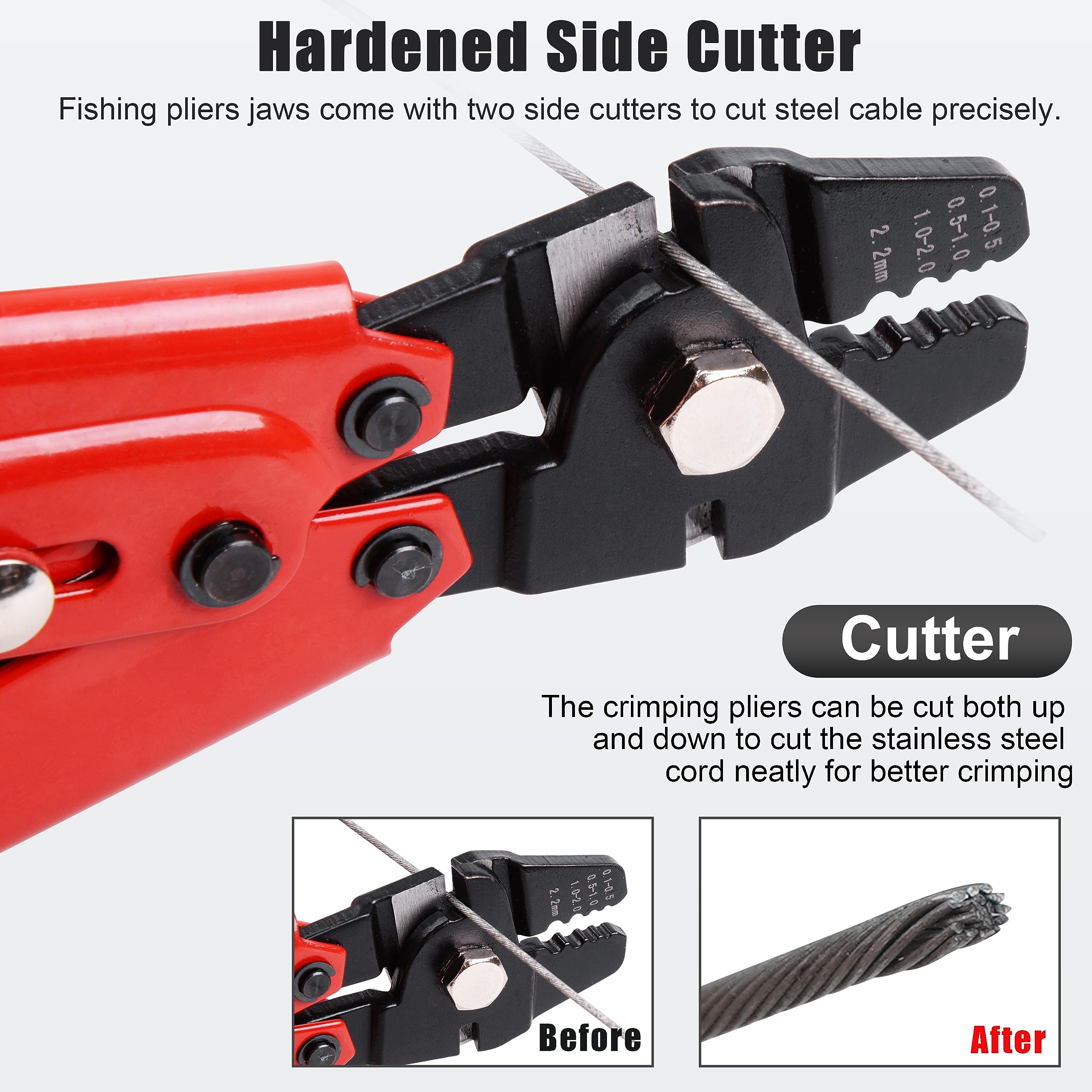 Premium Fishing Crimping Tool Kit with Aluminum & Copper Sleeves - 10