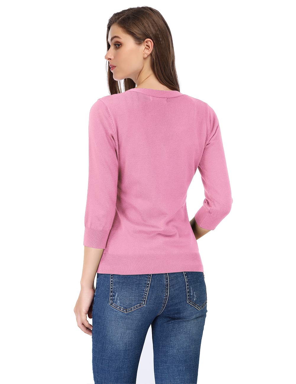 Women's 3/4 Sleeve Button Down Sweater Cardigan - Soft Knit Open Front Longline Wrap - Perfect for Office, Casual Outfits & Fall Layering