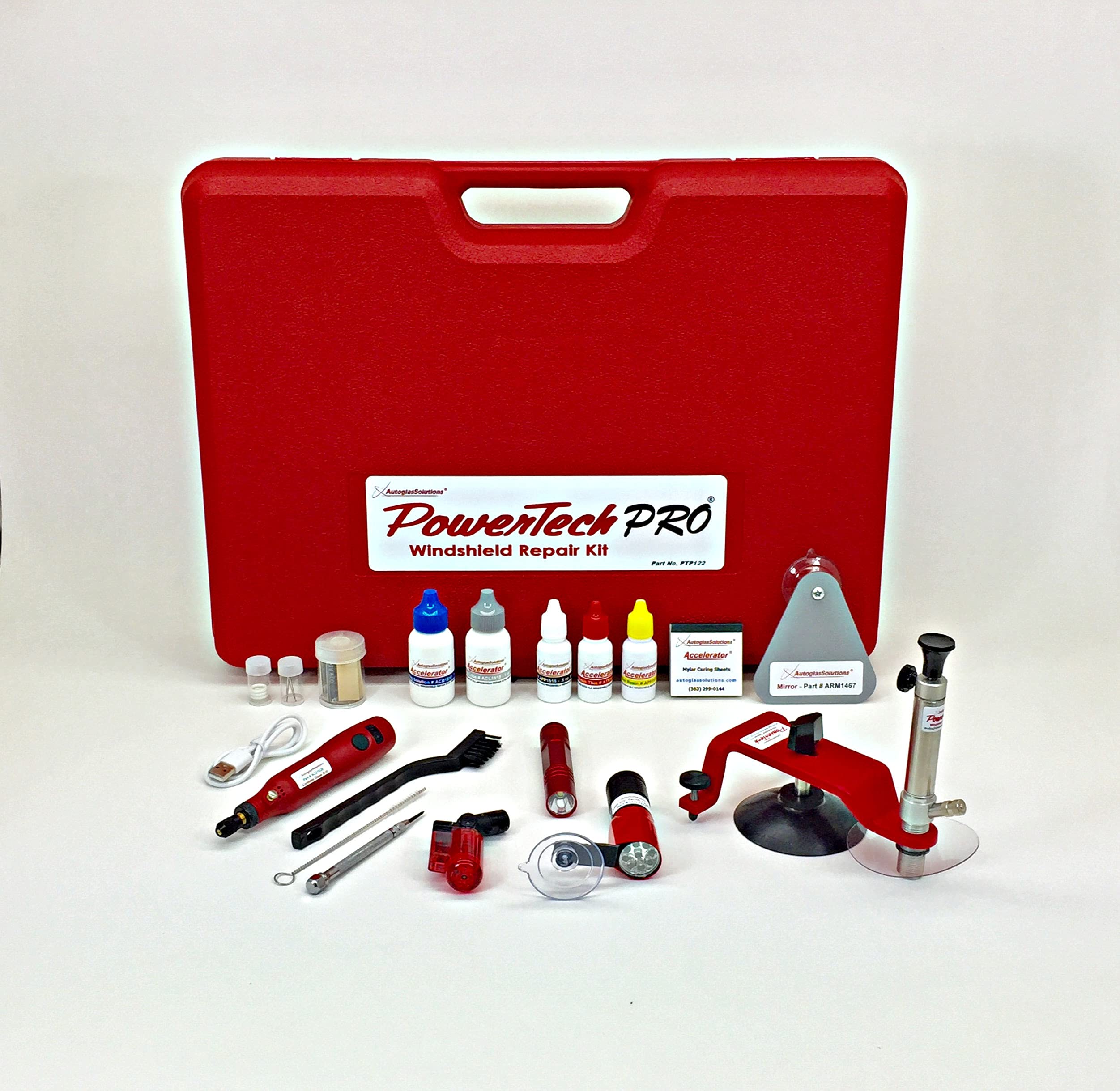 Powertech PRO Windshield Repair Kit - Professional Auto Glass Crack Fix Kit for Cars & Trucks - Easy DIY Windshield Repair for Chips & Cracks - Perfect for Road Trips & Emergency Car Maintenance