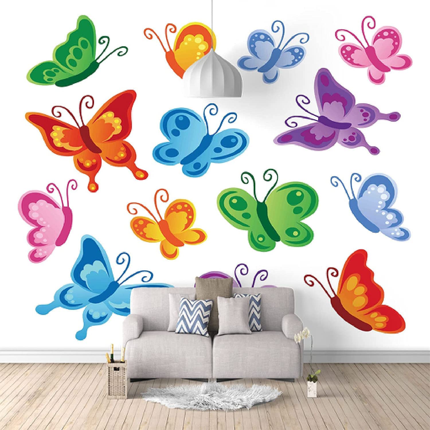 Colorful 3D Butterfly Wall Stickers - Self-Adhesive Peel & Stick Wallpaper Mural (118