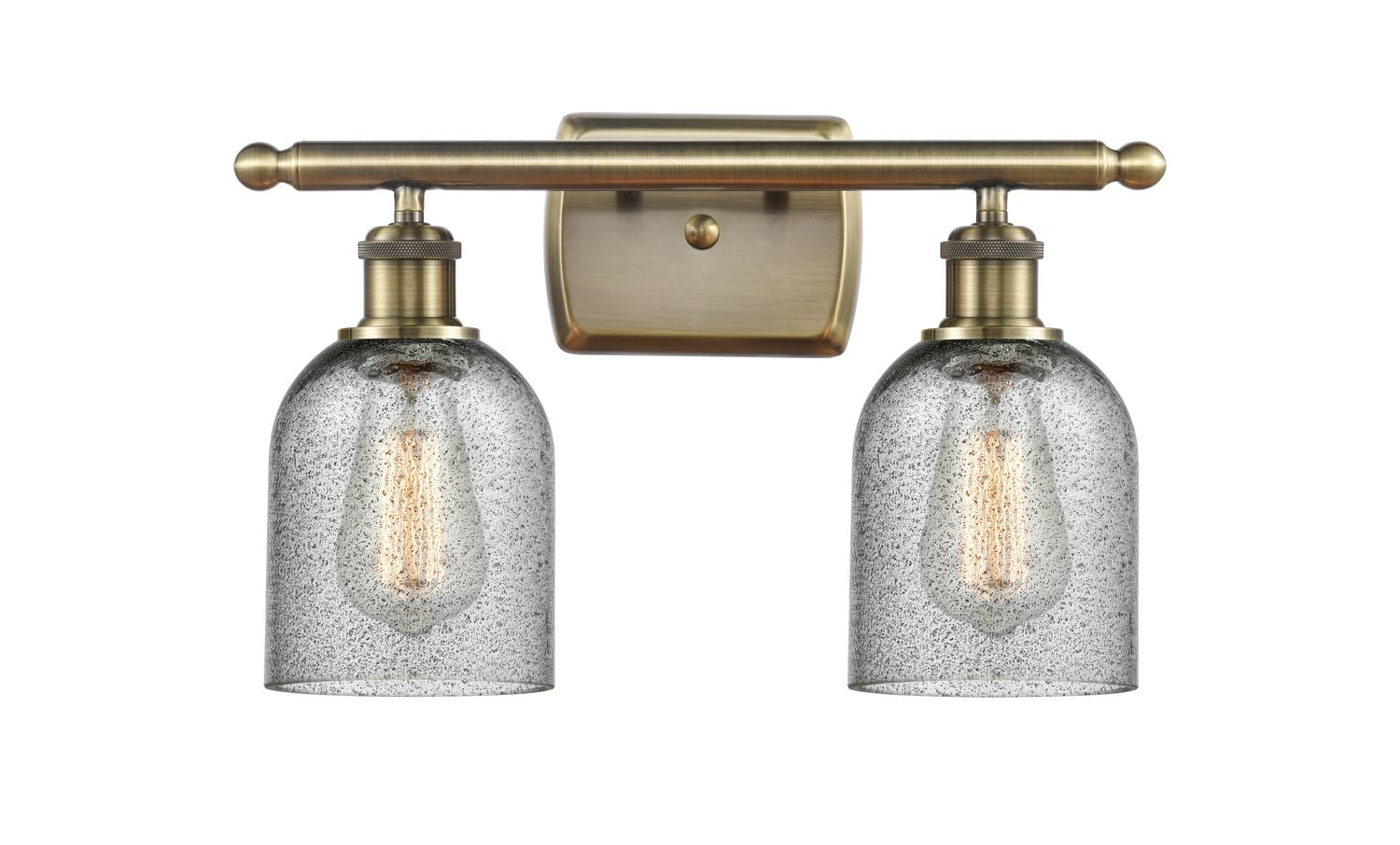 Ballston Collection 516-2W-AB-G257 Transitional LED Bathroom Vanity Light in Antique Brass Finish - Perfect for Modern Bathroom, Powder Room & Spa Lighting Upgrade