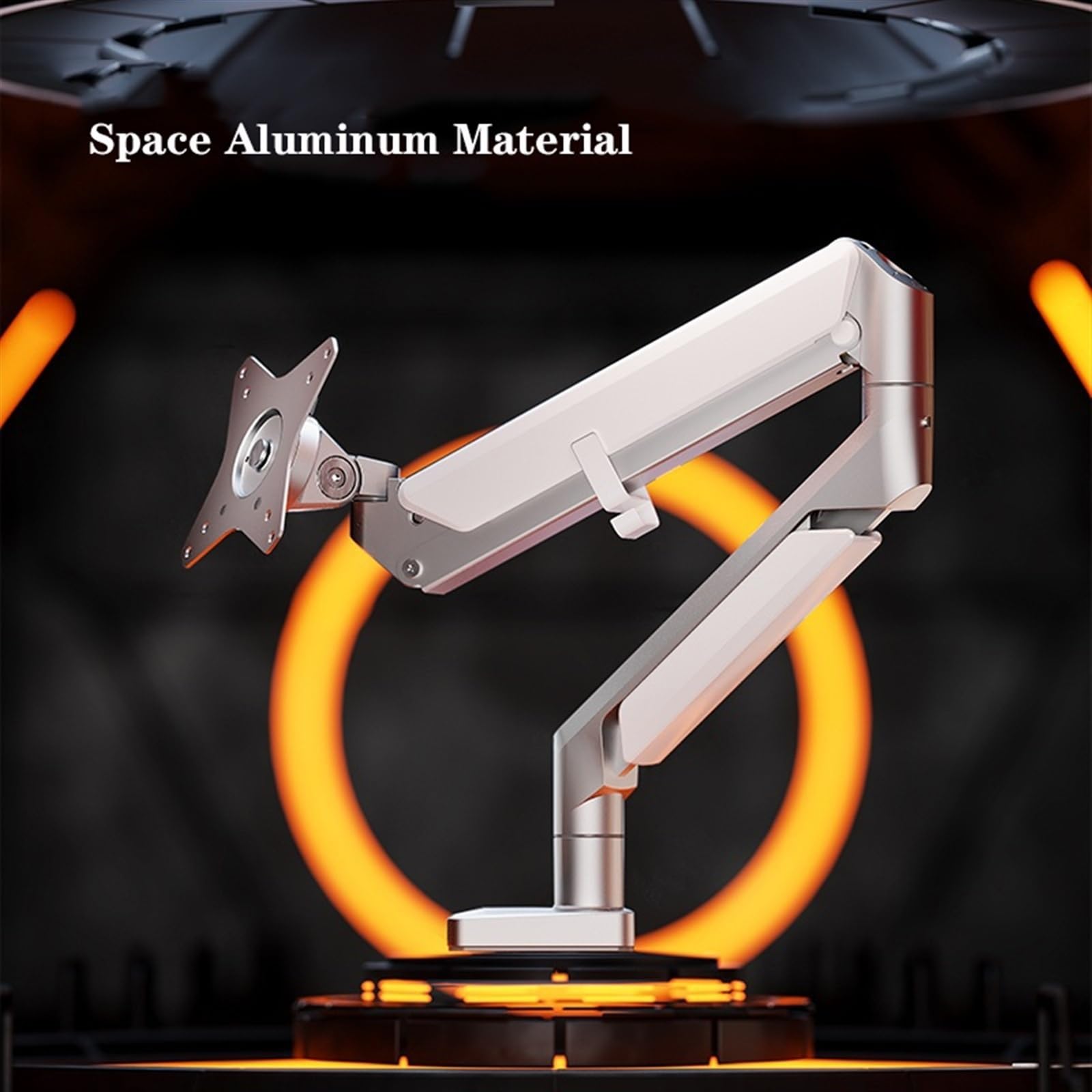 Ergonomic Adjustable Gas Spring Monitor Arm Stand for 17-32 Inch Screens - Single Monitor Desk Mount with USB Ports, C-Clamp & Grommet Base, VESA 75/100mm - Perfect for Home Office, Gaming Setup & Workspace Ergonomics