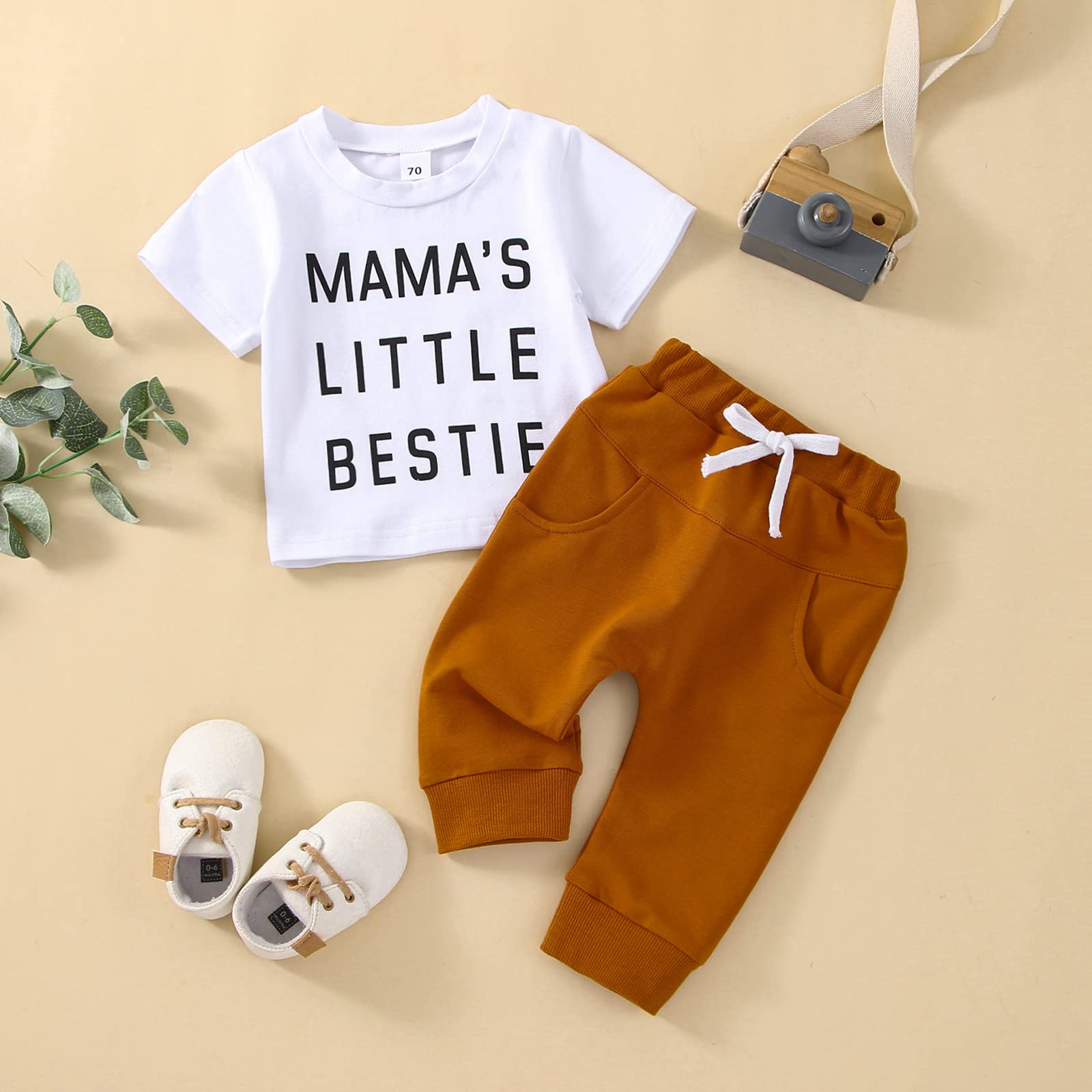 Toddler Baby Boy Clothes Set - Short Sleeve T-Shirt & Pants Outfit with Pockets | Newborn Boy Summer Outfits | Perfect for Playdates, Daycare & Family Photos