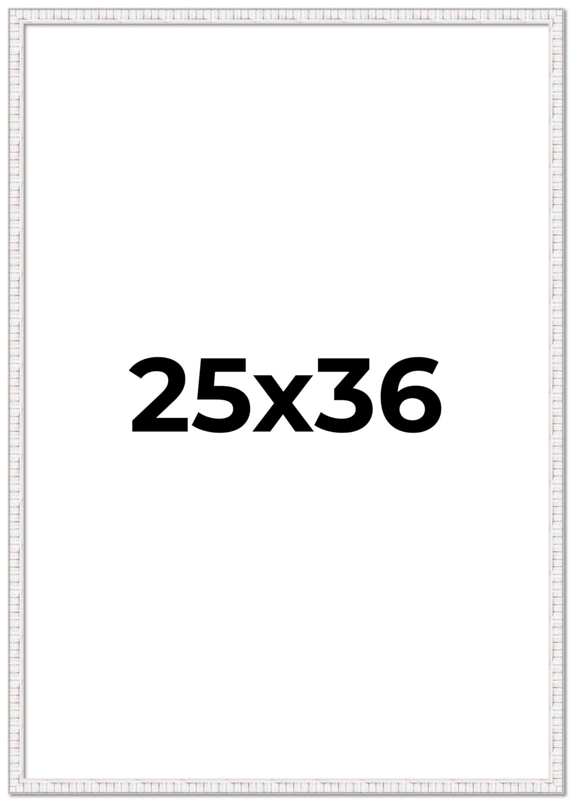 25x36 White Distressed Solid Wood Picture Frame - 0.75