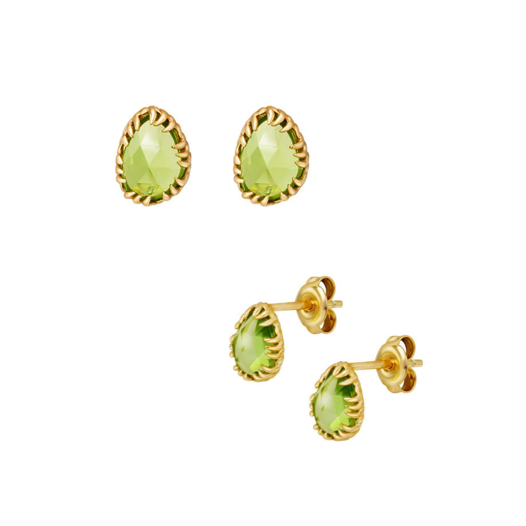 Natural Green Peridot Stud Earrings for Leo Birthstone | Sterling Silver Hypoallergenic Jewelry | Perfect for Birthday Gifts, Anniversary & Everyday Wear